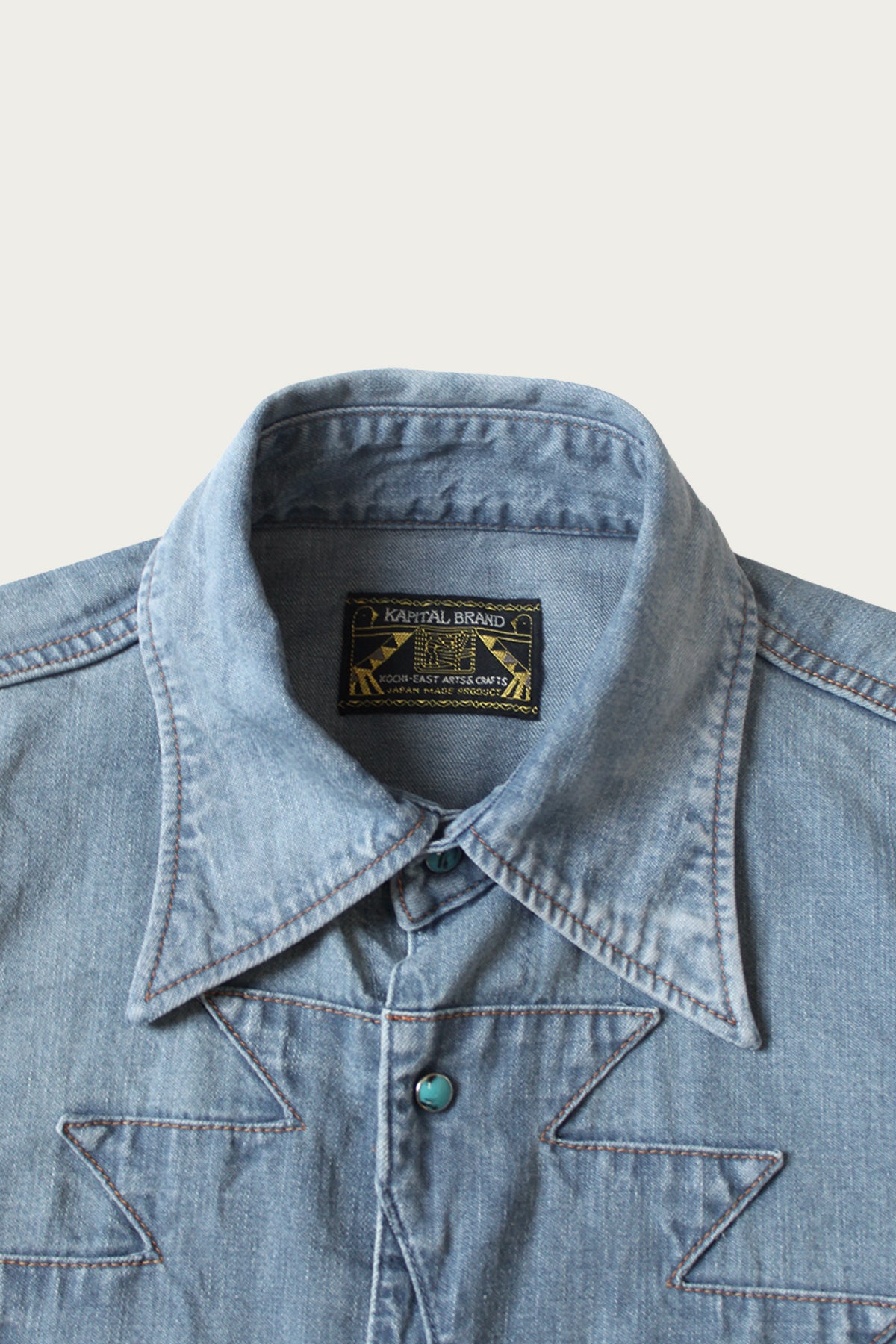 Kapital - 8oz Denim THUNDERBIRD HUSKY Western Shirt (PRO) - Indigo - Canoe Club