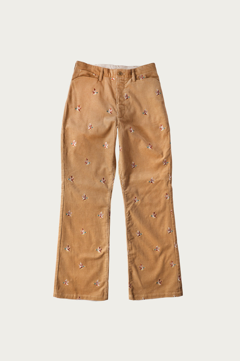 Kapital 8W Corduroy Embroidered Duck FRISKO Pants | Beige | Canoe Club