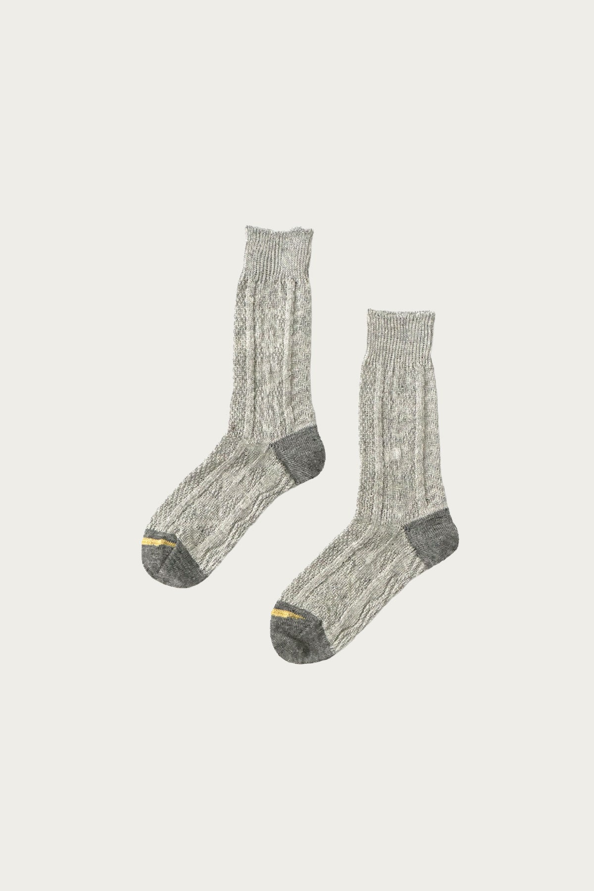 Kapital - 96 Yarns Linen Jacquard KUBA Socks - Gray - Canoe Club