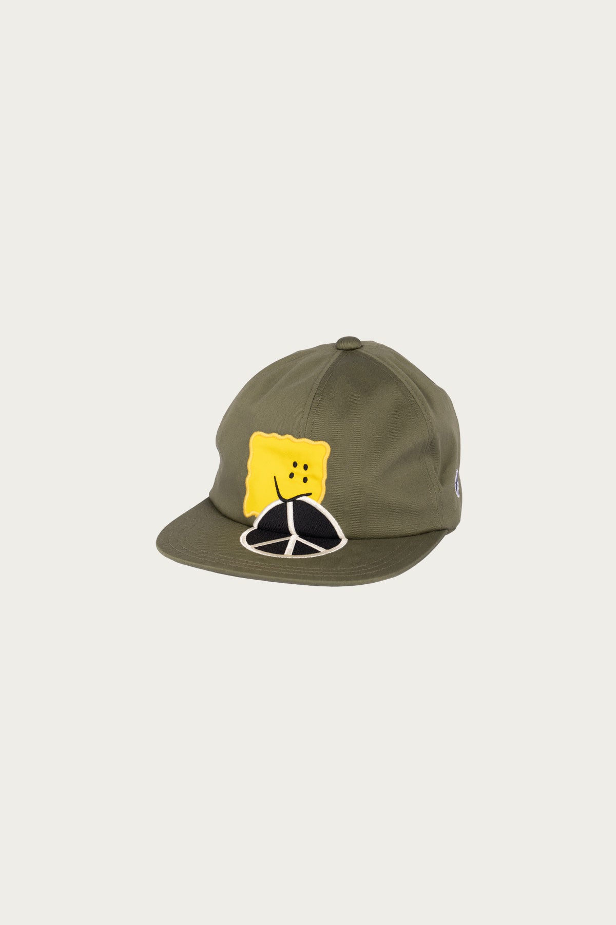 Kapital - Chino Baseball Cap (PECKISH PEACE Embroidery) - Khaki - Canoe Club