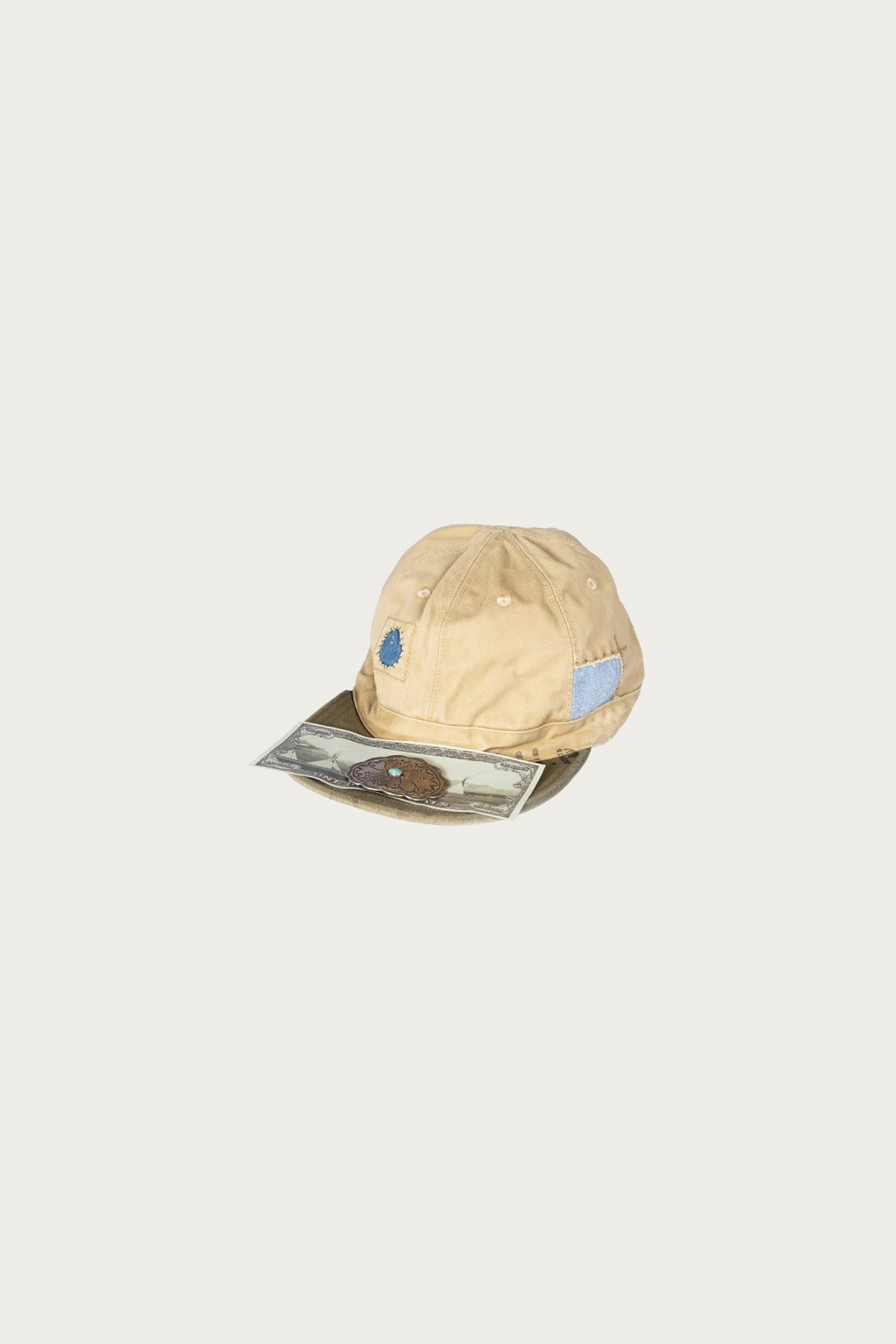 Kapital - Chino BRIMFIELD Cap (HUNGRY CATERPILLAR) - Beige/Khaki - Canoe Club