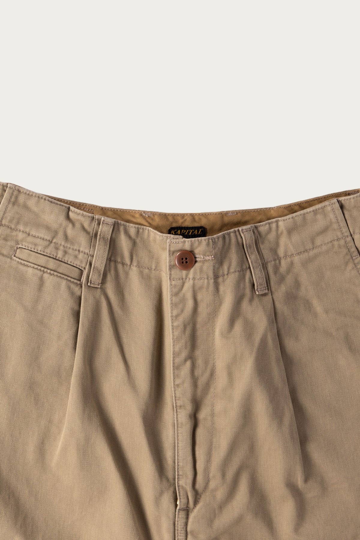 Kapital - Chino High Waisted NIME Pants (CACTUS Embroidery) - Beige - Canoe Club