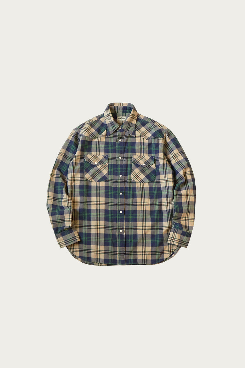 Kapital Columbia-Check HUSKY Western Shirt | Green | Canoe Club