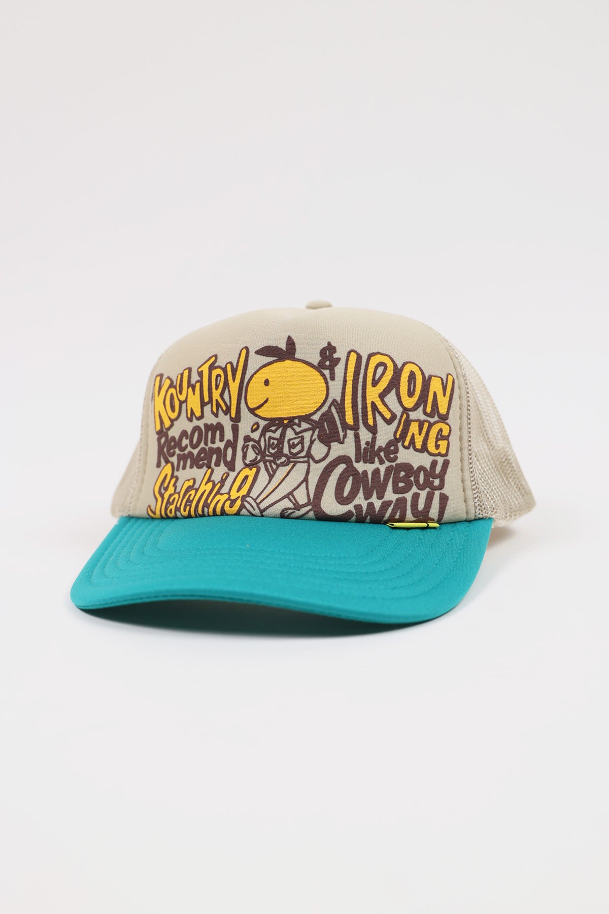 Kapital - CONEYCOWBOWY Trucker CAP - Beige x Turquoise - Canoe Club