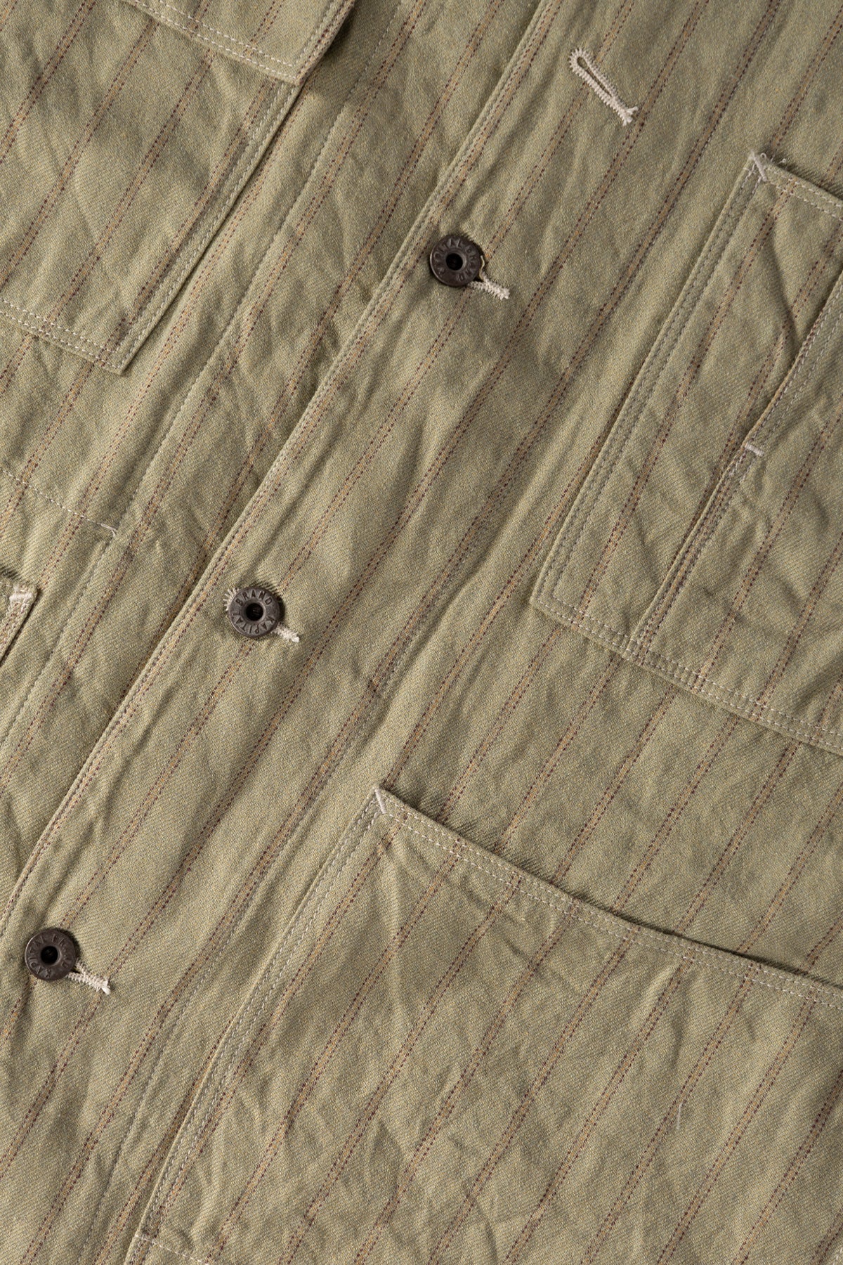 Kapital - Cotton Linen GIBSON Stripe CACTUS Coverall - Light Green - Canoe Club