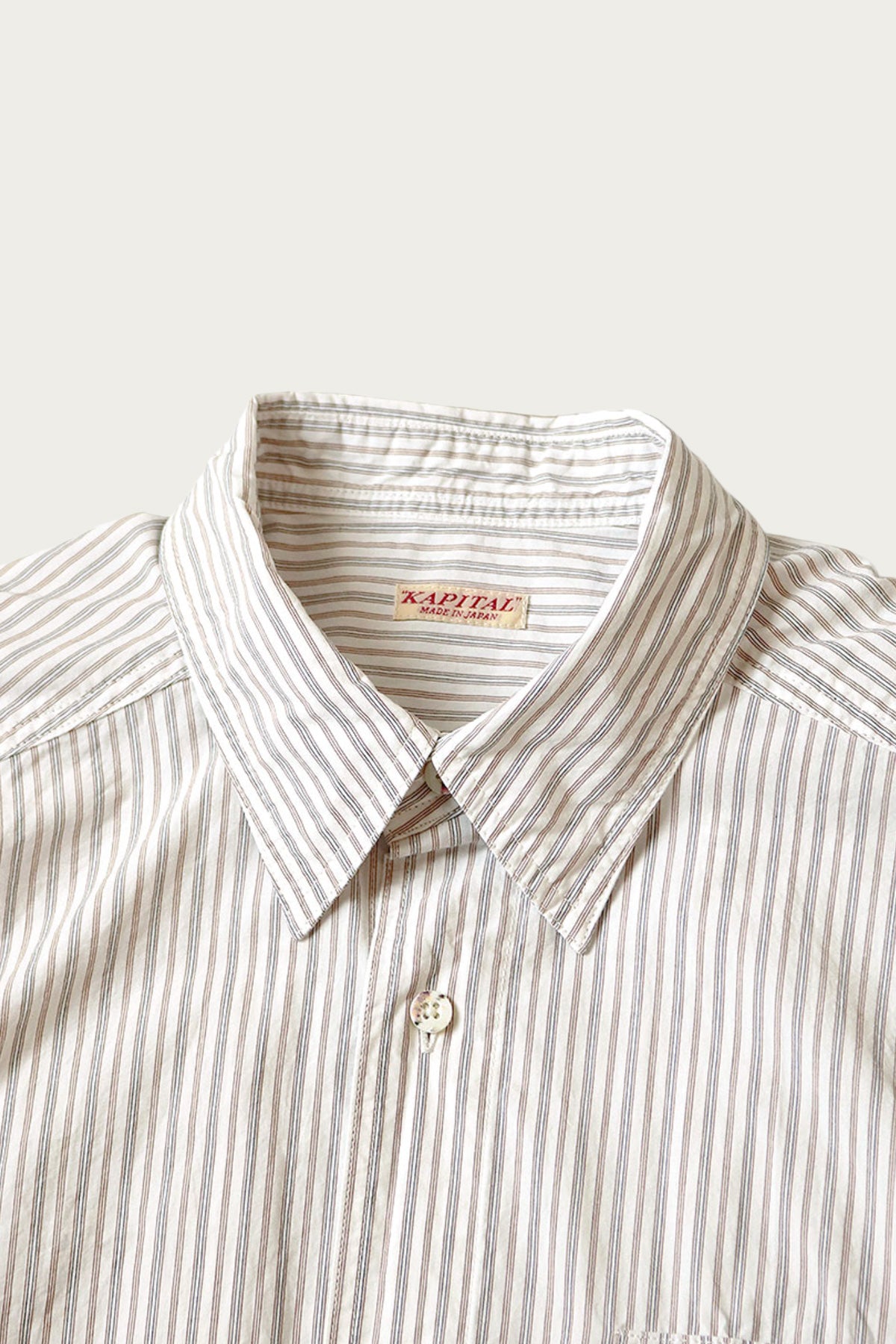 Kapital - Cotton Stripe CABIN Work Shirt - White - Canoe Club