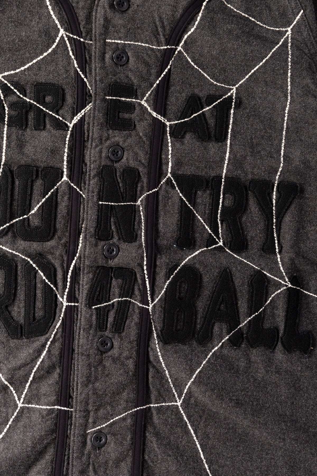 Kapital - Cotton Wool GREAT KOUNTRY Baseball Shirt (KOUNTRY DREAM CATCH Remake) - Dark Grey - Canoe Club