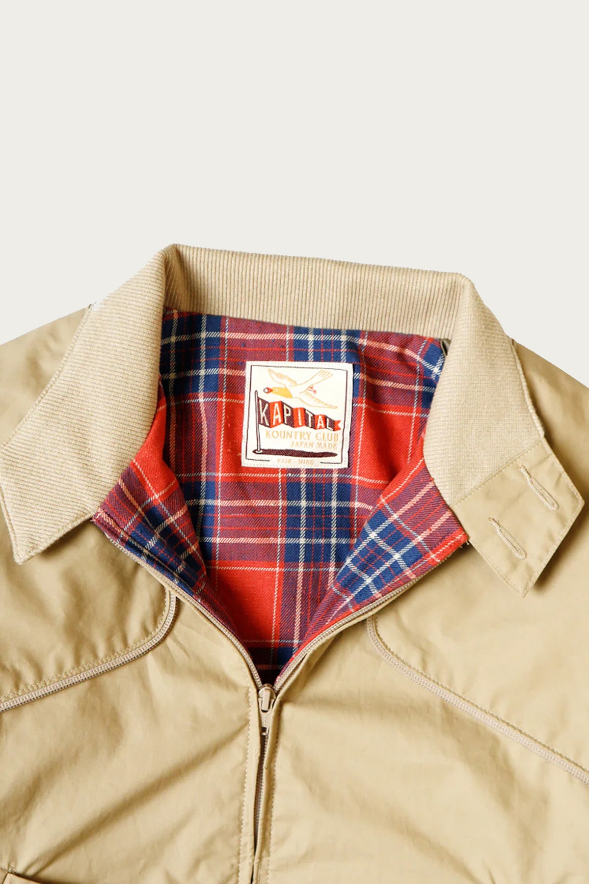 Kapital - Dry Twill SHAM BOMBER Golf JKT - Beige - Canoe Club