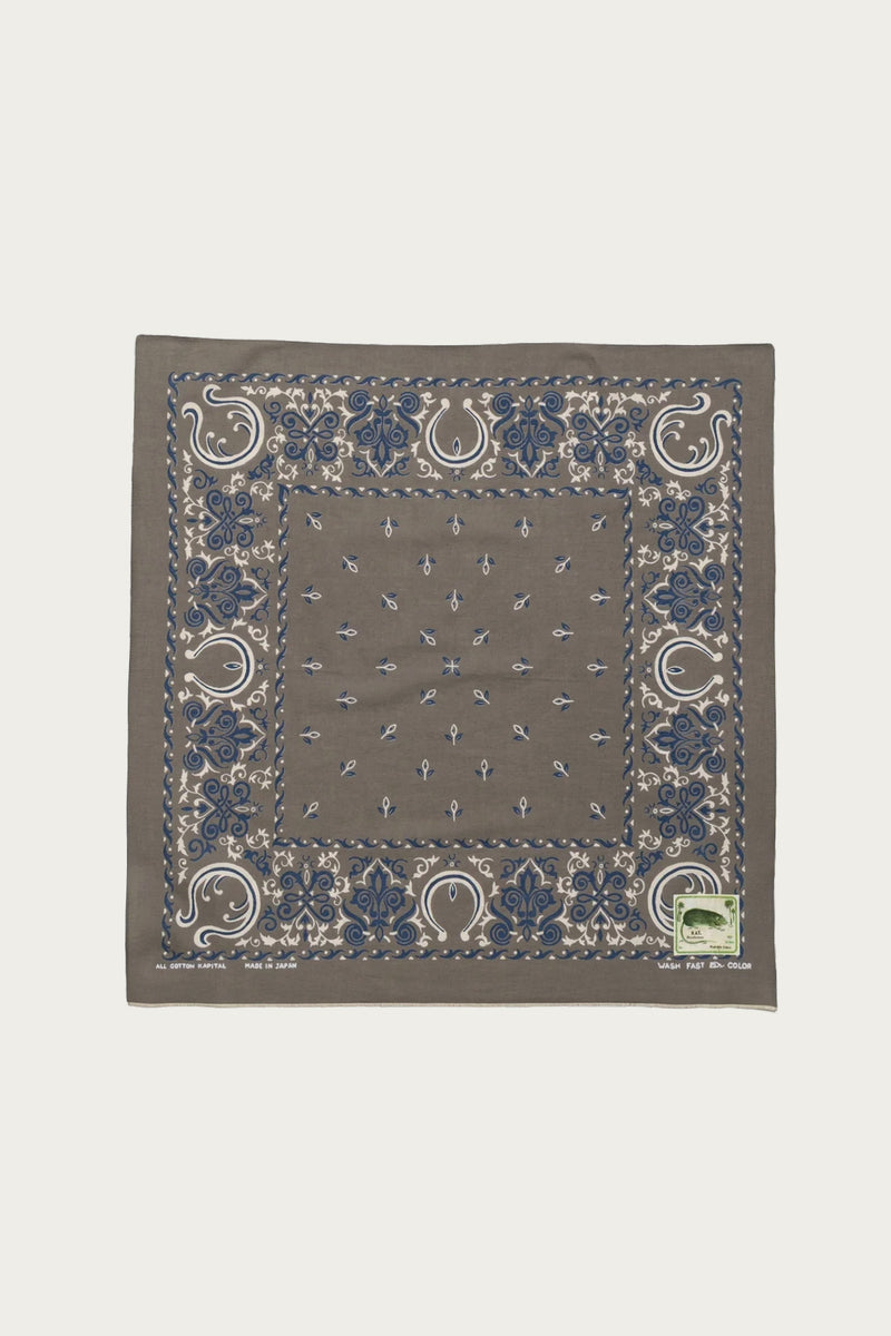Kapital Fastcolor Selvedge Bandanna (Antler NAJA) 20x20 | Khaki