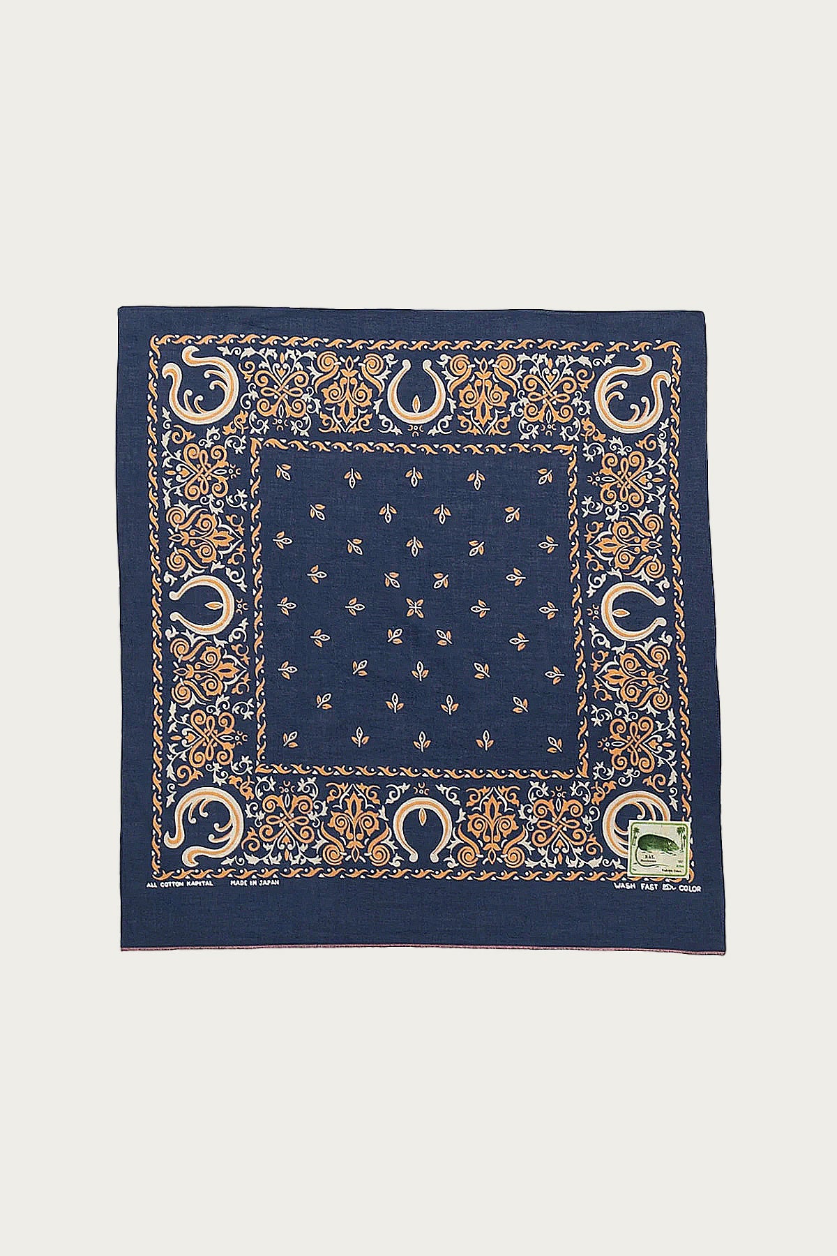 Kapital - Fastcolor Selvedge Bandanna (Antler NAJA) 20x20 - Navy - Canoe Club