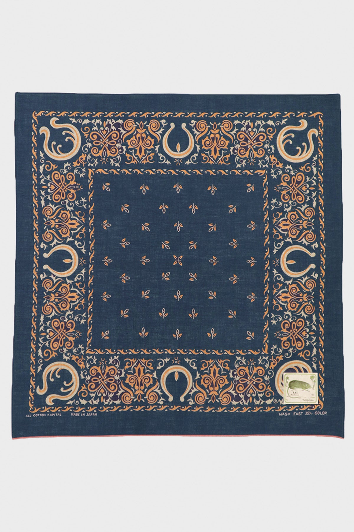Kapital - Fastcolor Selvedge Bandana (Antler Naja) - Navy - Canoe Club