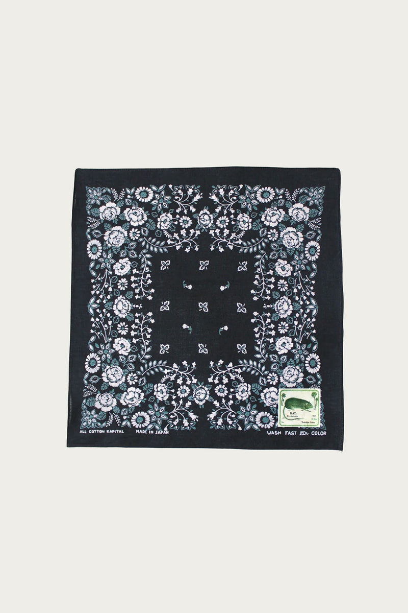 Kapital Fastcolor Selvedge Bandanna (CHURCHILL GARDEN) 15x15