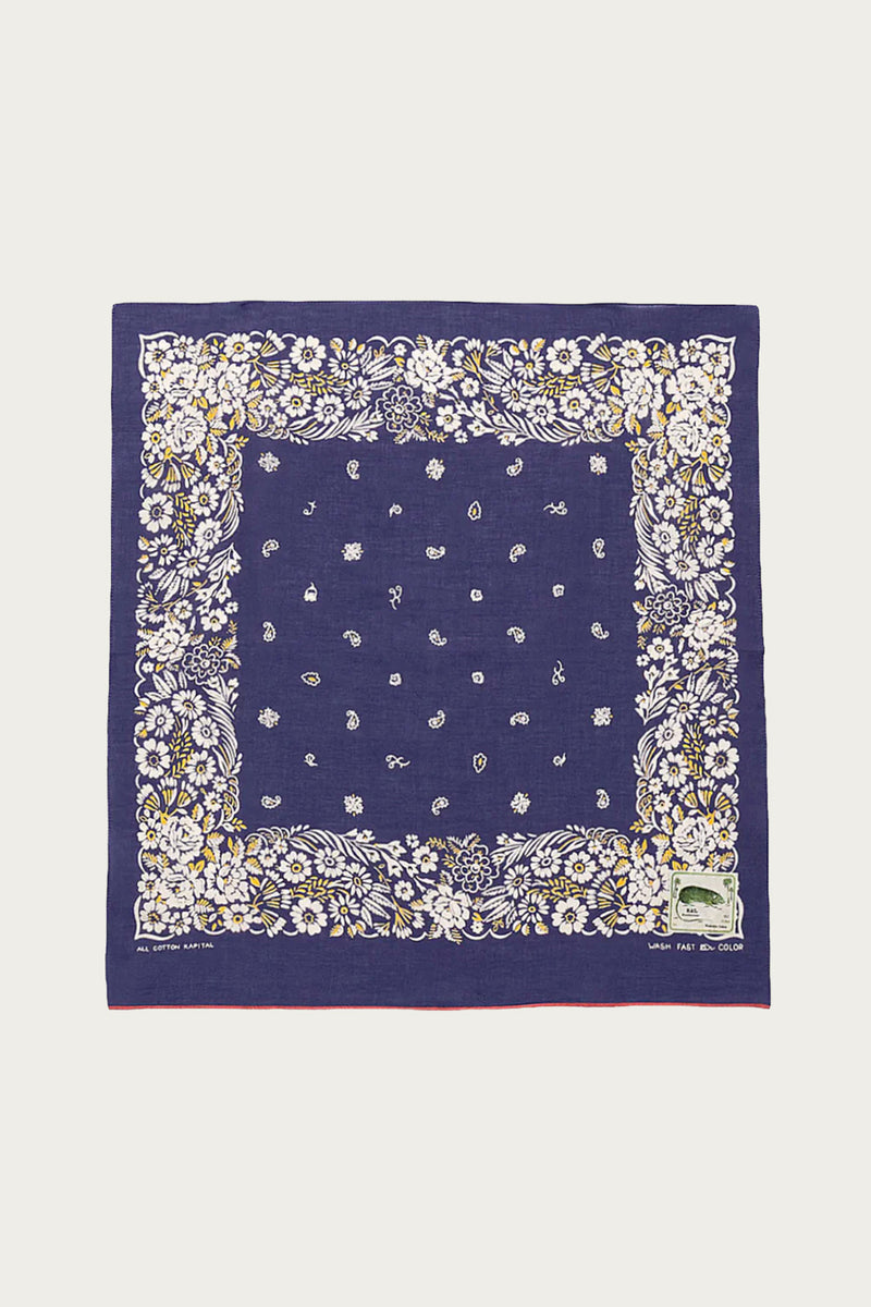 kapital キャピタル　カントリー　藍染 Kapital Fastcolor Selvedge Bandanna (CHURCHILL GARDEN) 30x30