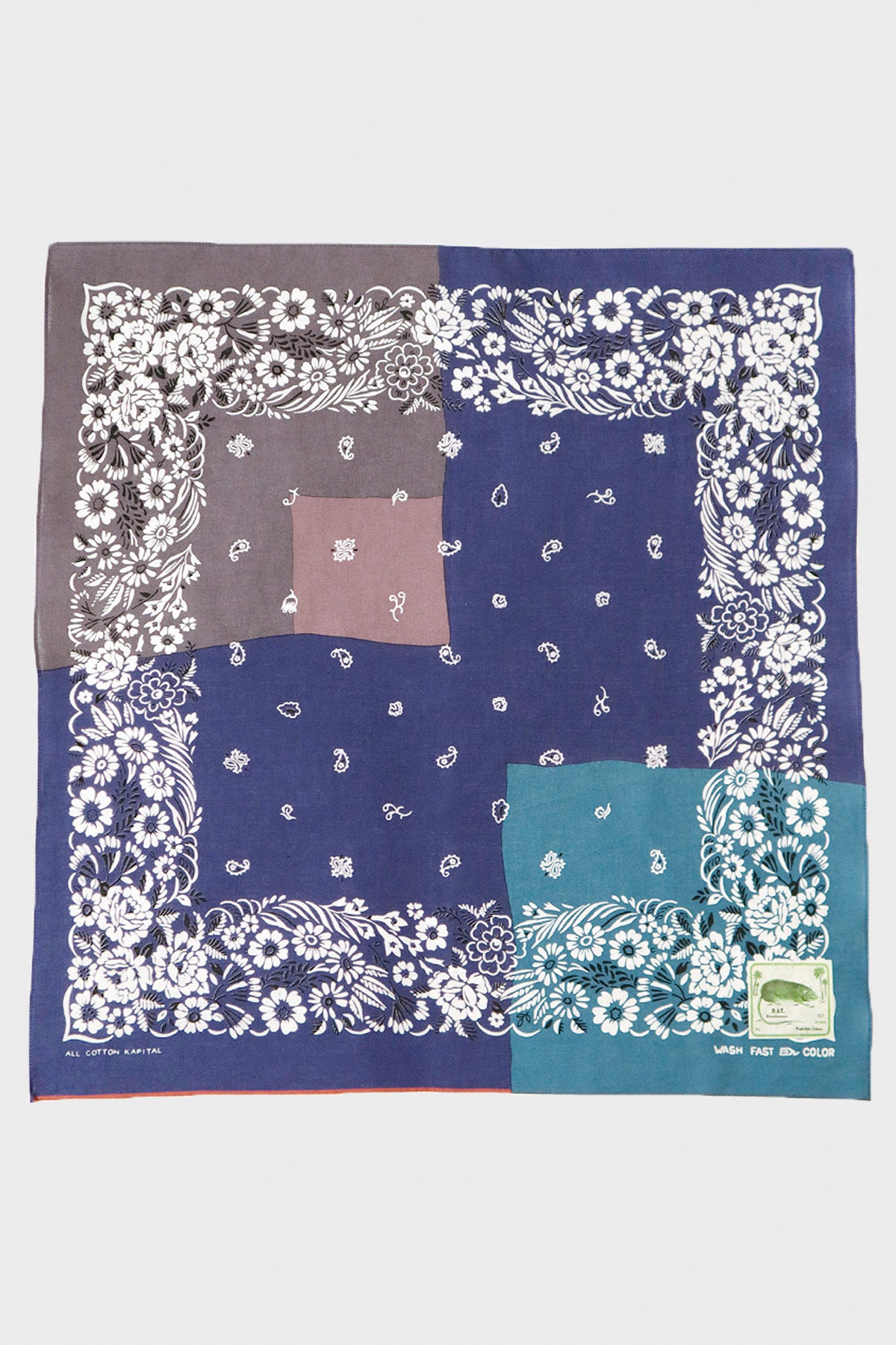 Kapital - Fastcolor Selvedge Bandana (GARDEN Patchwork) - Purple - Canoe Club