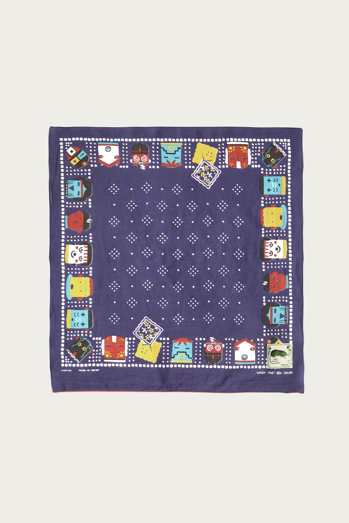 Kapital - Fastcolor Selvedge Bandanna (KACHINA & PECKISH RAINBOWY) - Purple - Canoe Club