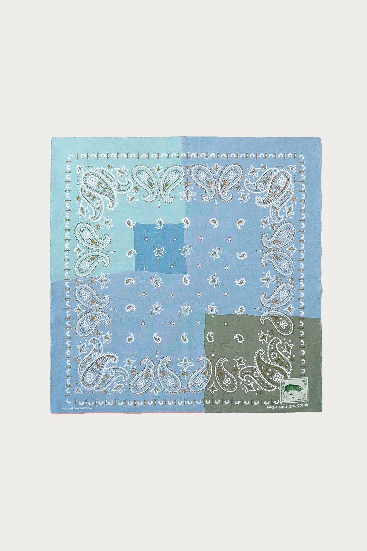 Kapital - Fastcolor Selvedge Bandanna (PaisleyPatchwork) - Sax - Canoe Club