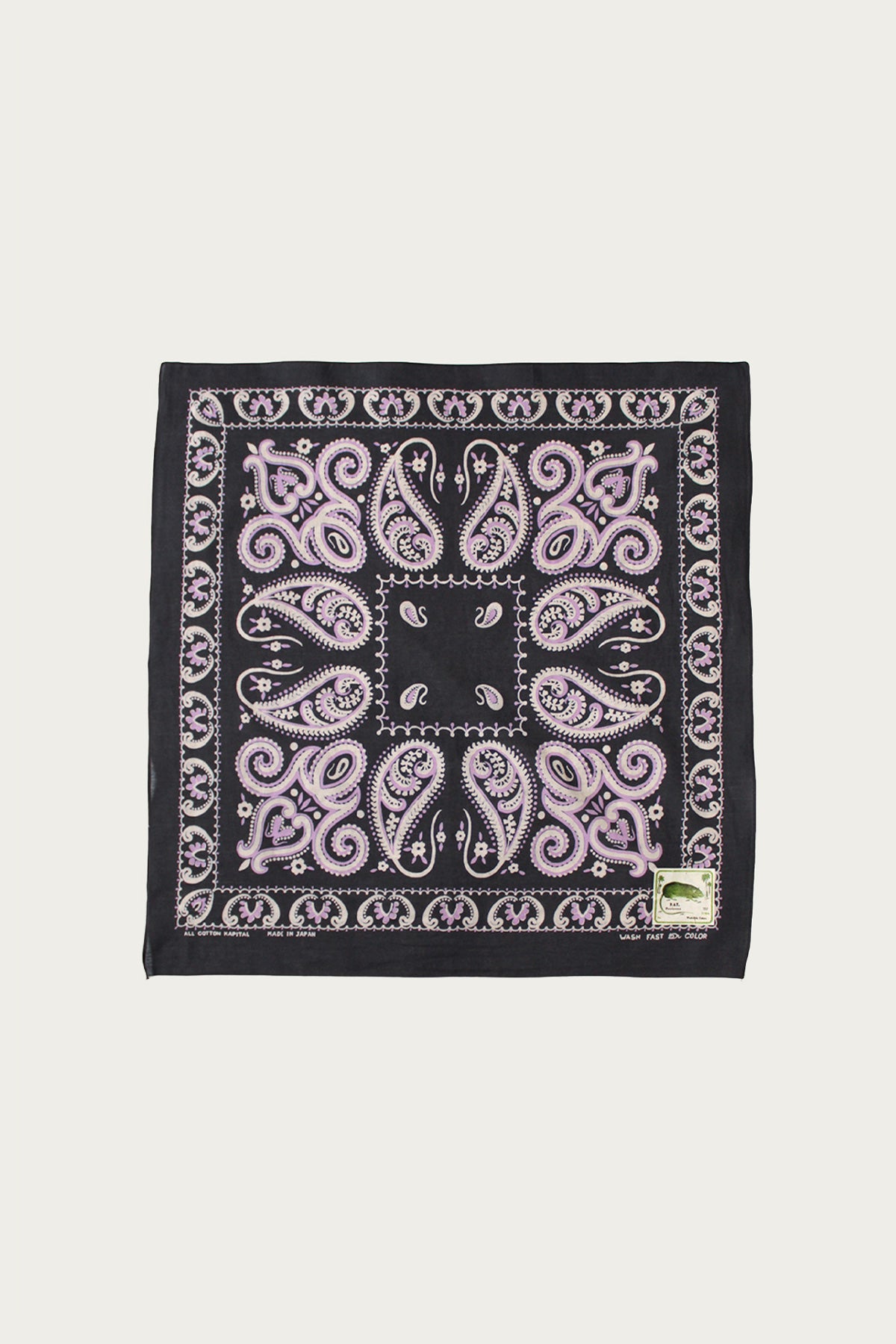 Kapital - Fastcolor Selvedge Bandanna (SAMBO Paisely) 15x15 - Black - Canoe Club
