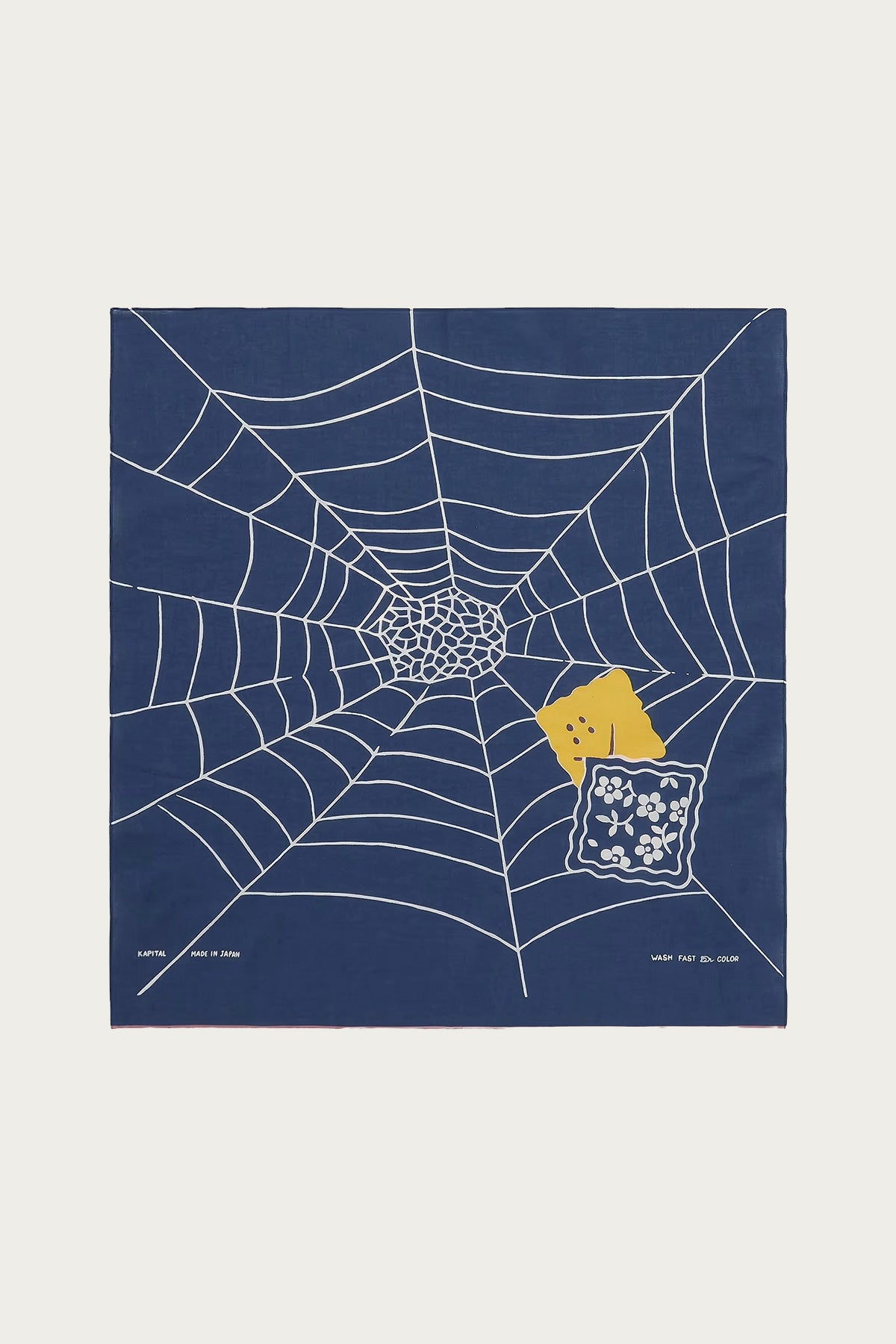 Kapital - Fastcolor Selvedge Bandanna (SPIDER PECKISH RAINBOWY) - Navy - Canoe Club