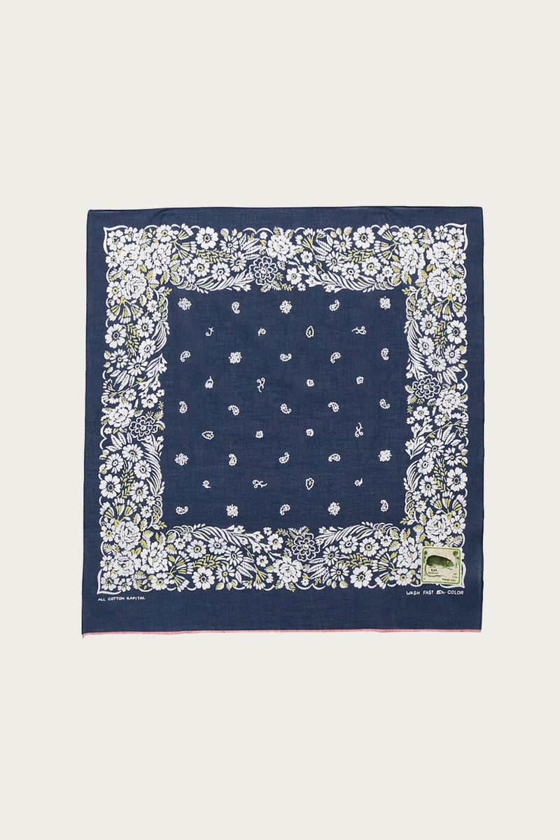 Kapital Fastcolor Selvedge Bandanna (CHURCHILL GARDEN) 20x20