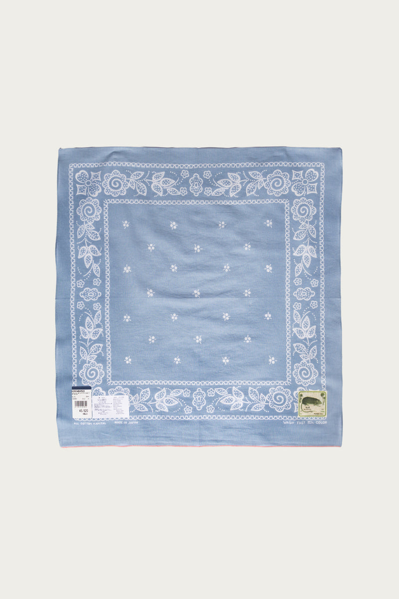 Kapital Fastcolor Selvedge Bandanna (ESCARGOT FLOWER) 20x20 | Sax