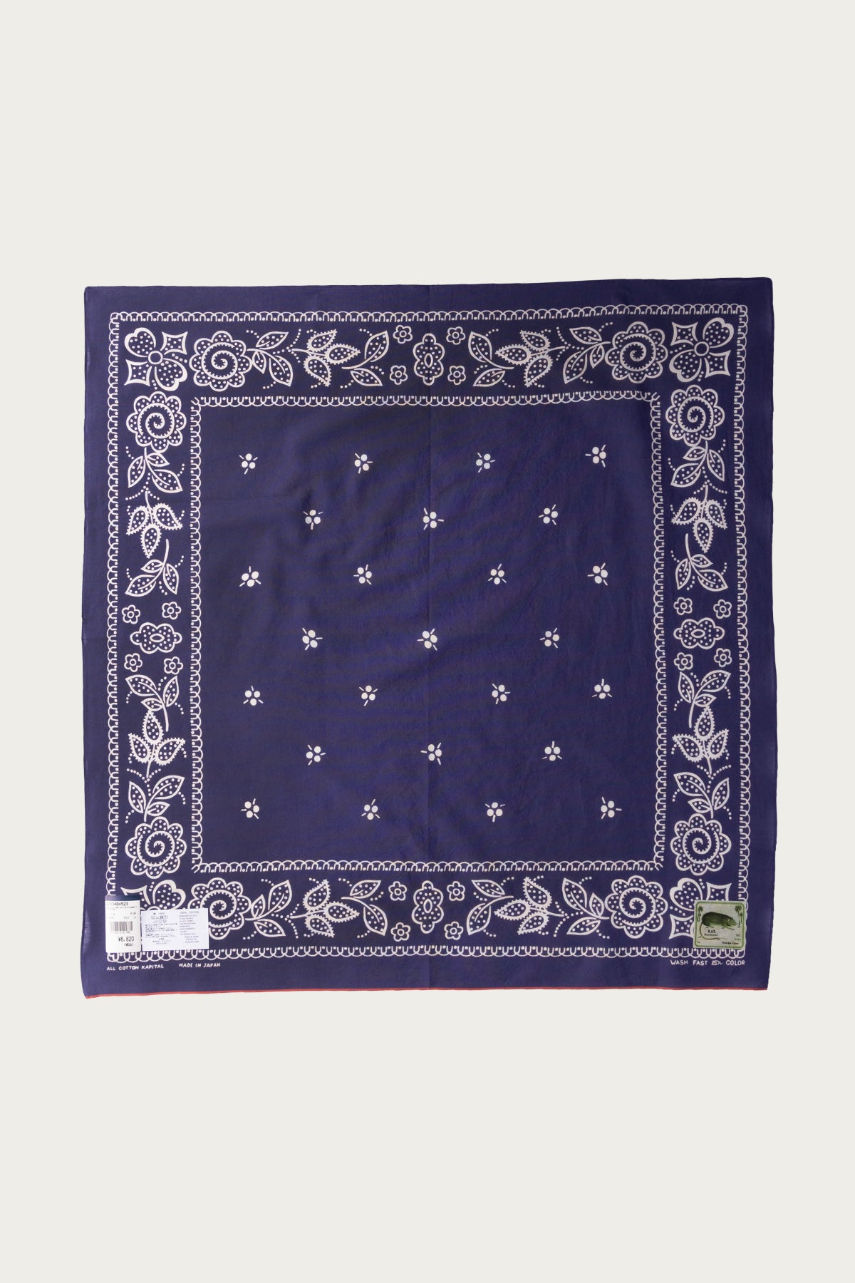 Kapital - Fastcolor Selvedge Bandanna (ESCARGOT FLOWER) 30x30 - Purple - Canoe Club
