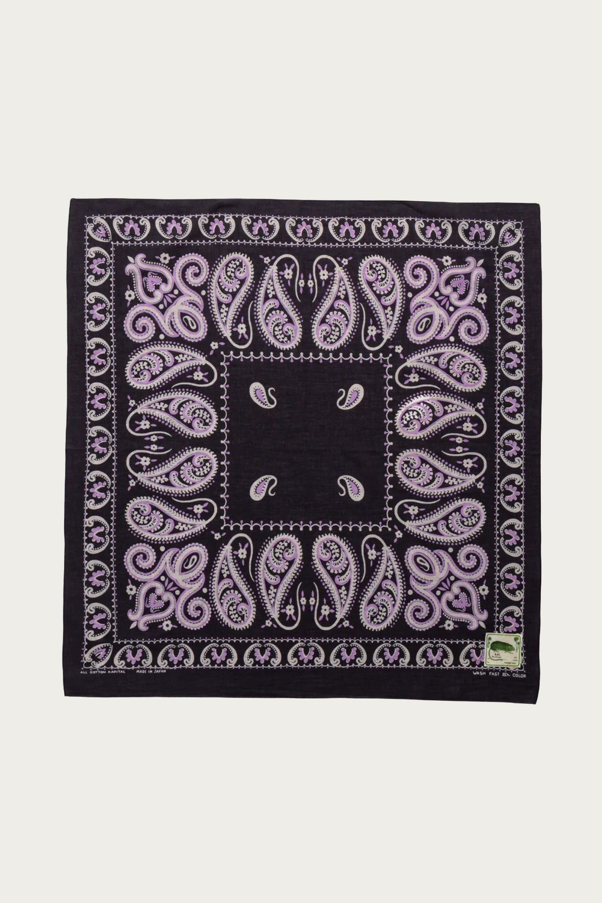 Kapital - Fastcolor Selvedge Bandanna (SAMBO Paisely) 30x30 - Black - Canoe Club