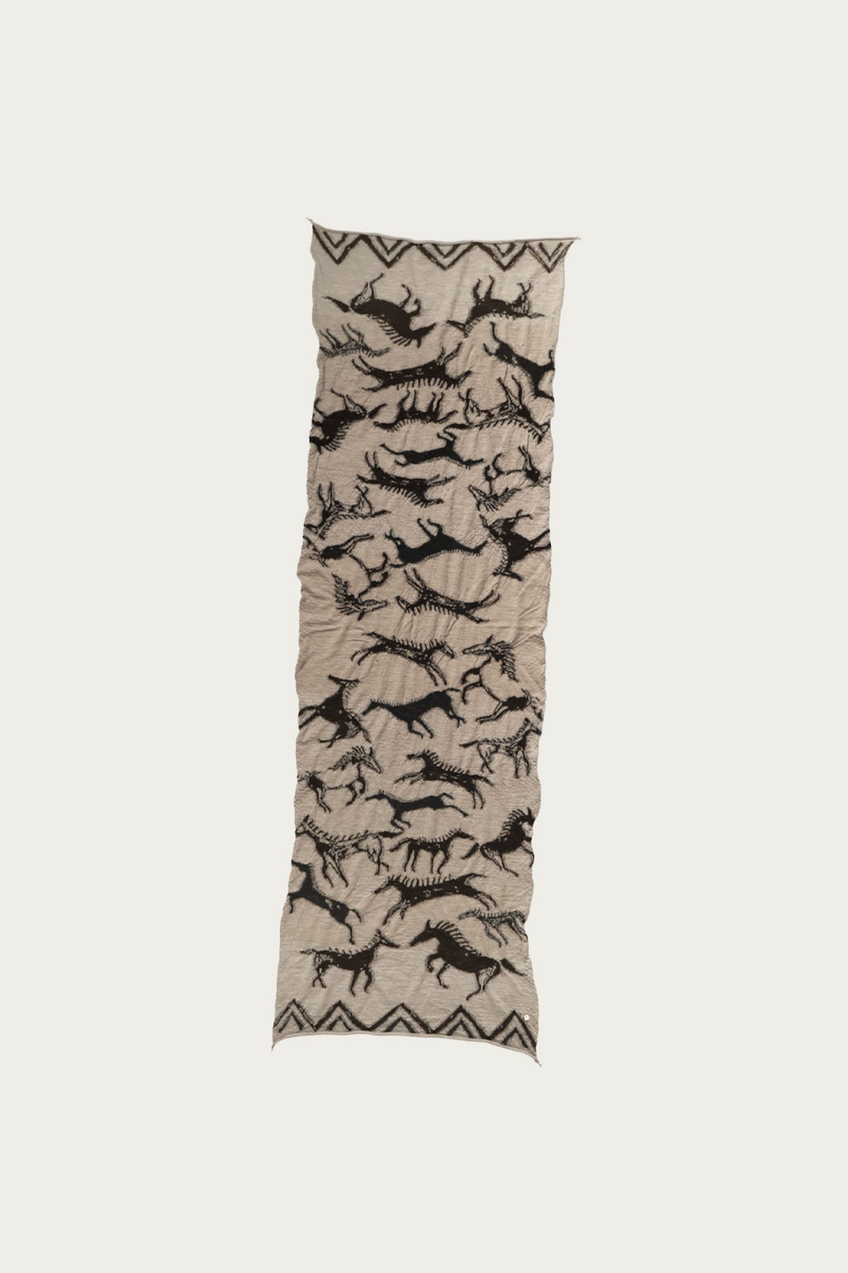 Kapital - Fulling Wool Scarf INDIAN PAINTING - Beige - Canoe Club