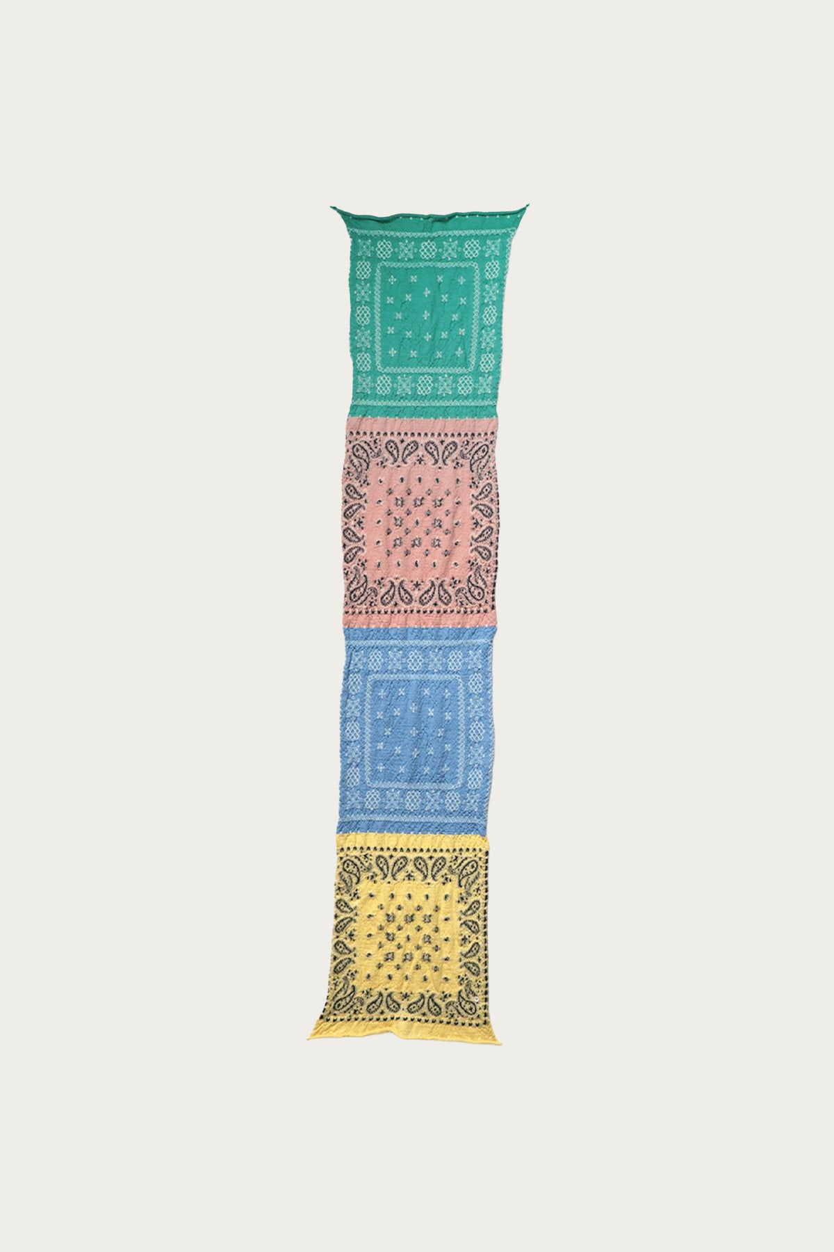 Kapital - Fulling Wool HAPPY Scarf PASTEL BANDANNA - Lemon Yellow - Canoe Club