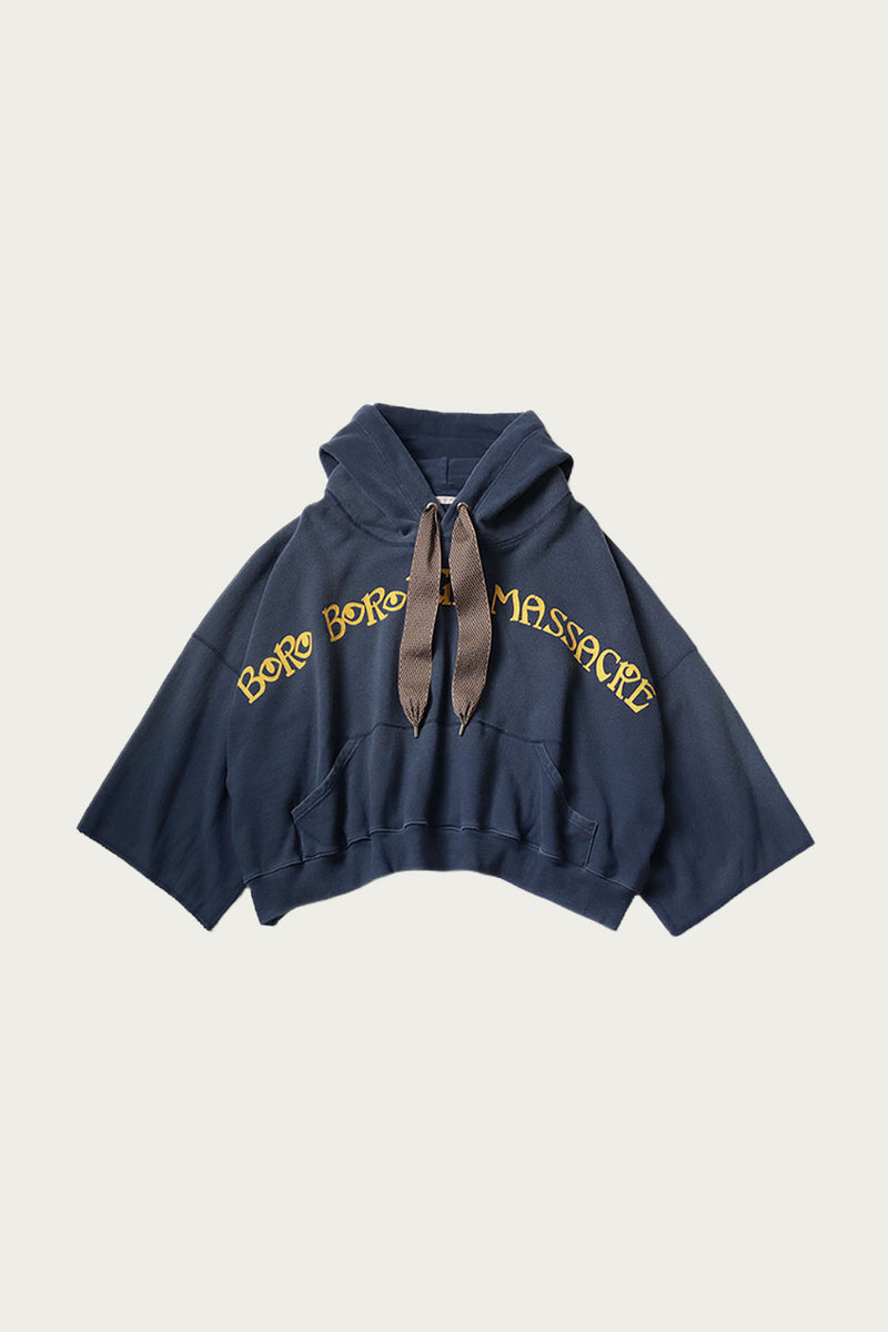 Kapital SWT Knit DEVIL Hoodie (BORO BOROUGH MASSACRE)S-font | Navy