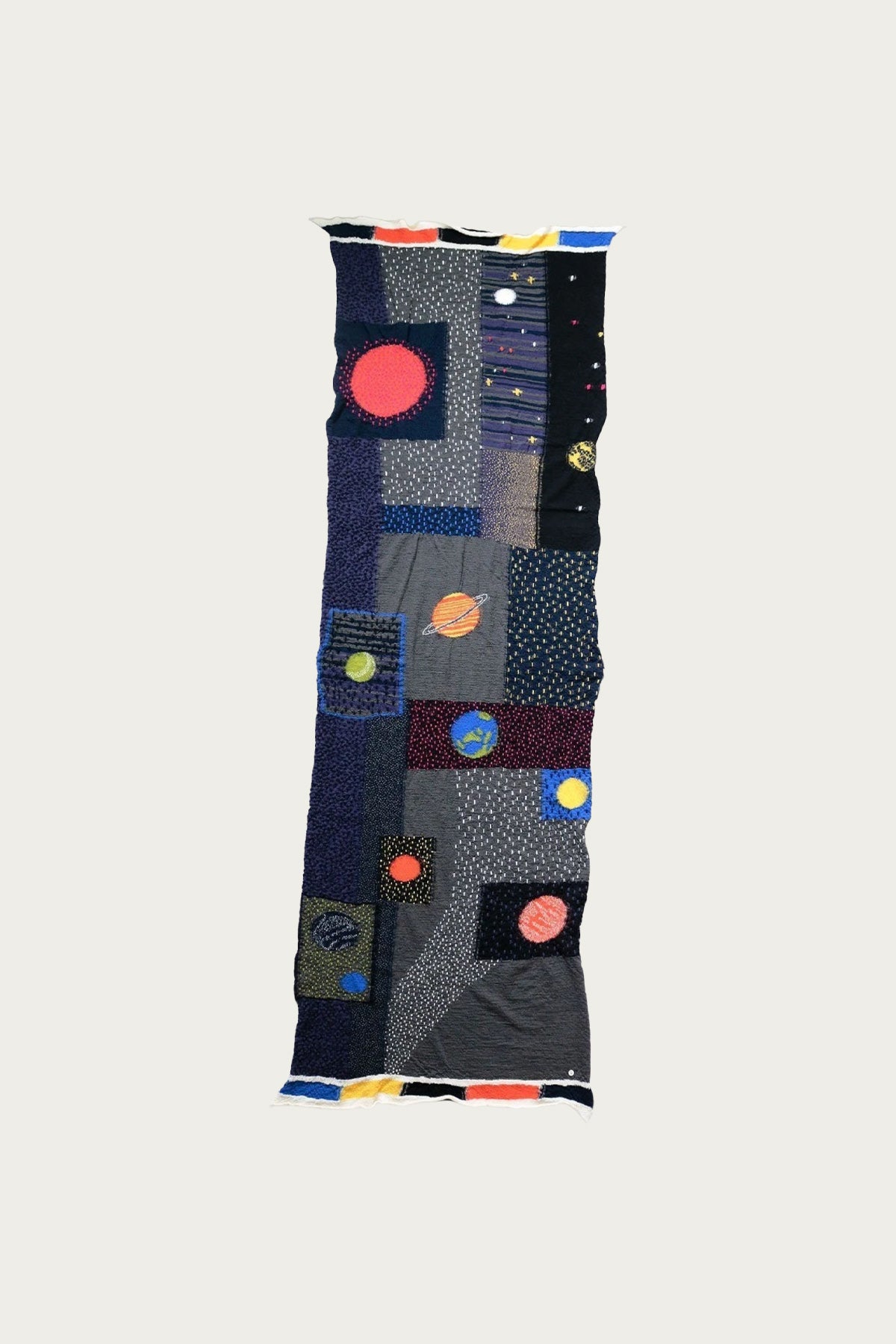 Kapital - Fulling Wool Scarf UNIVERSE GABBEH - Black - Canoe Club