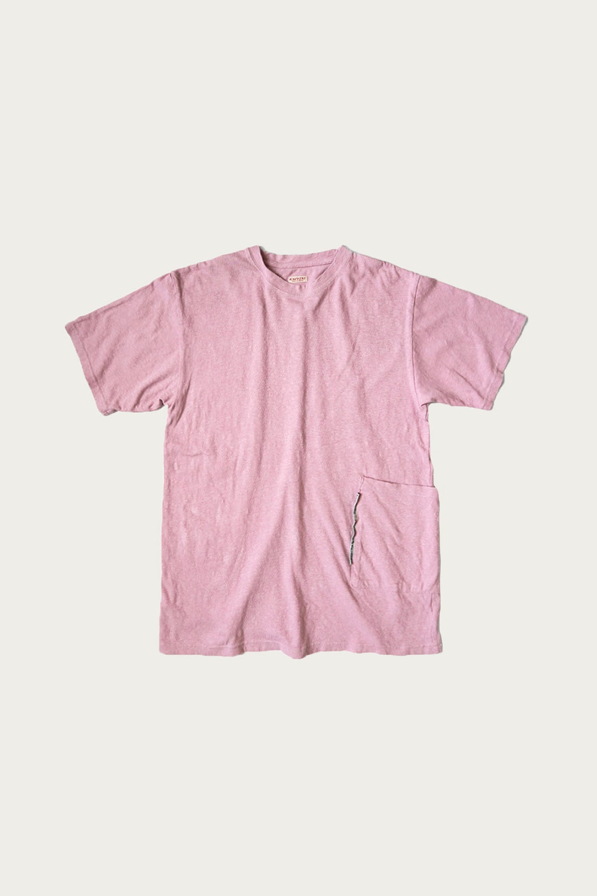 Kapital - Gauze Jersey BISCUIT Pocket T - Pink - Canoe Club