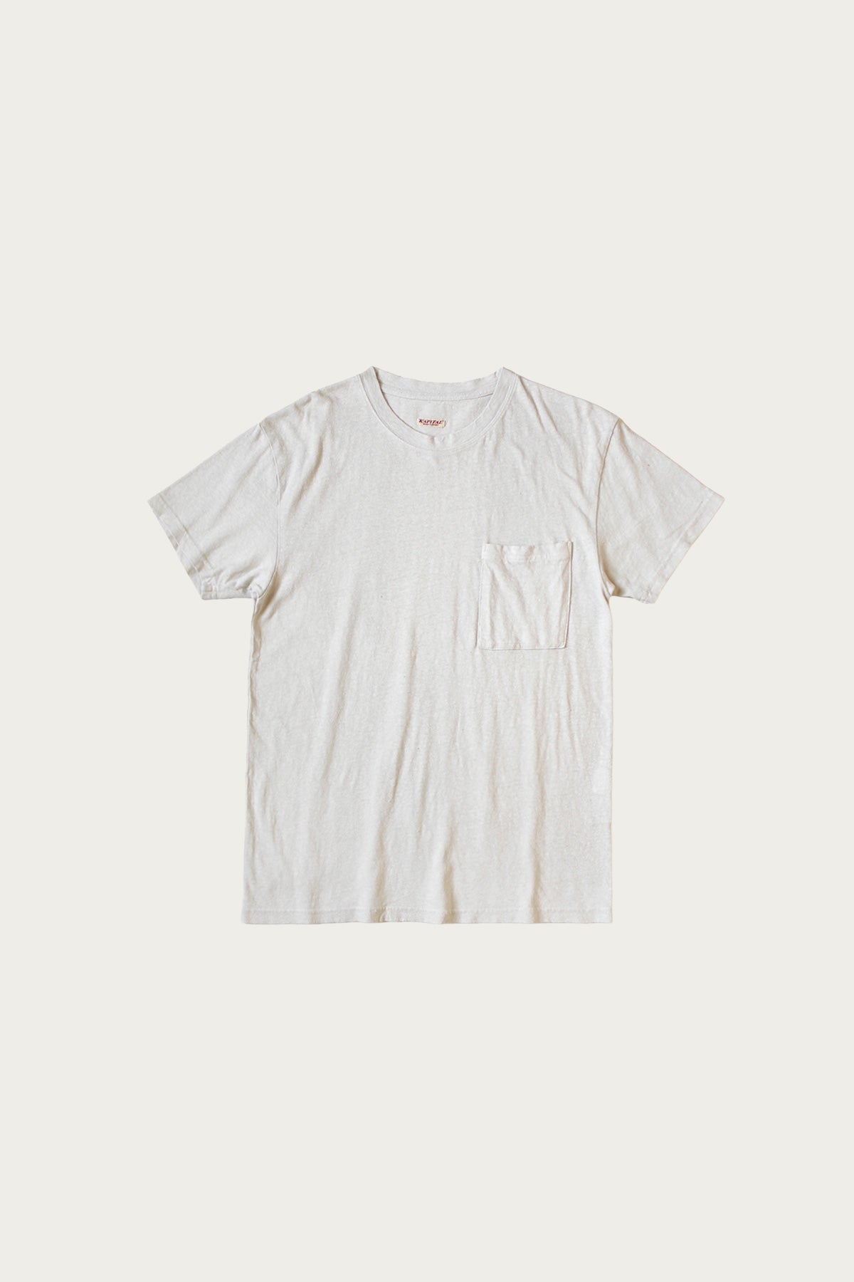 Kapital - Gauze Jersey Crew Pocket T - Ivory - Canoe Club