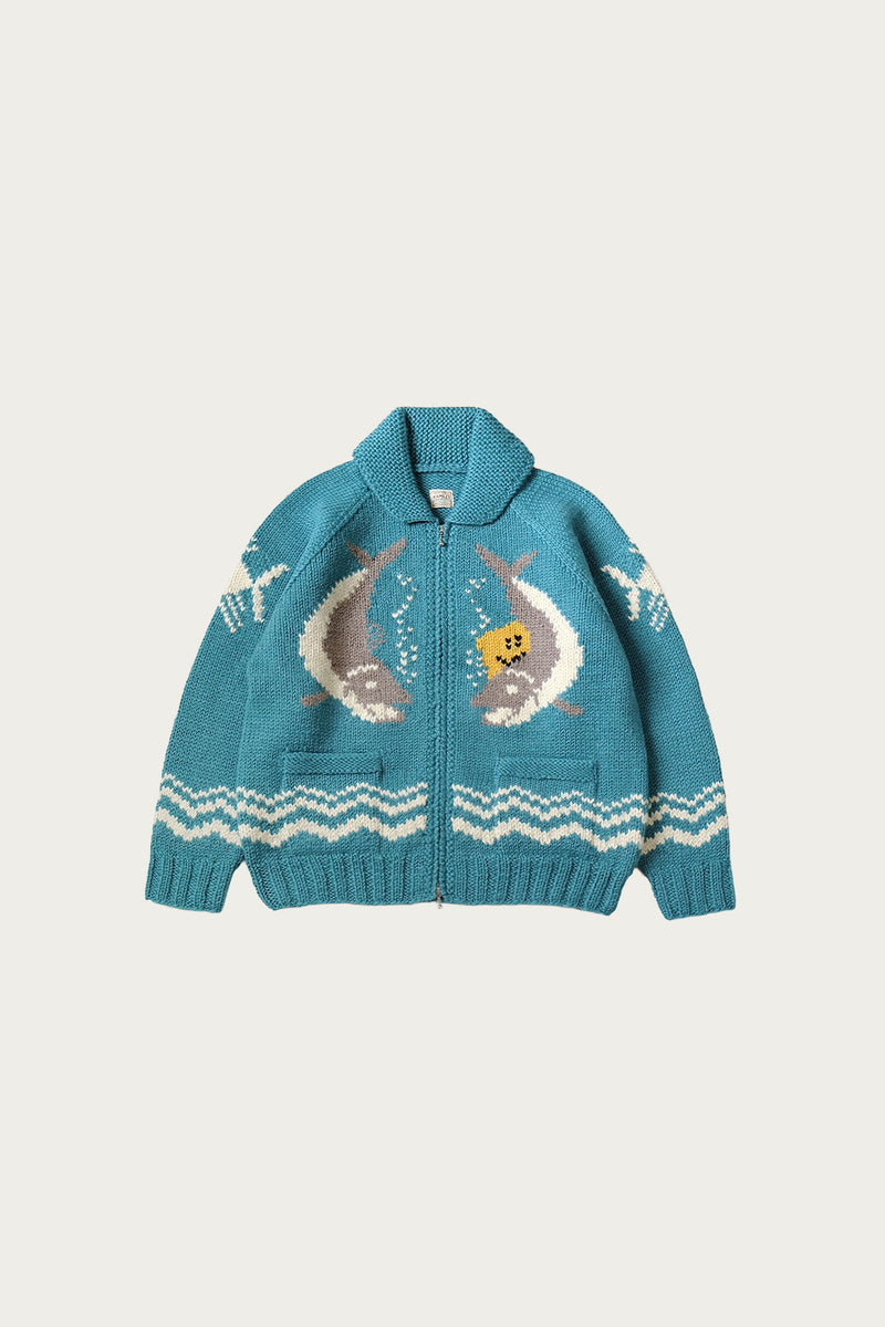 トップス VINTAGE TAPE HAND KNIT CARDIGAN 60s Colorful Hand Knit Cardigan | M - Lucky Vintage