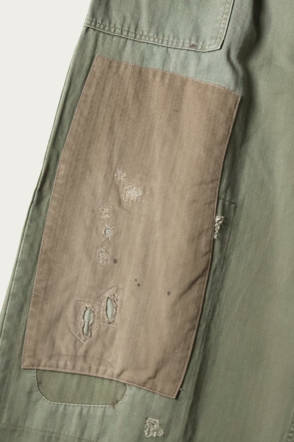 Kapital - Herringbone FATIGUE Baggy Pants (RUSHFIELD Remake) - Khaki - Canoe Club