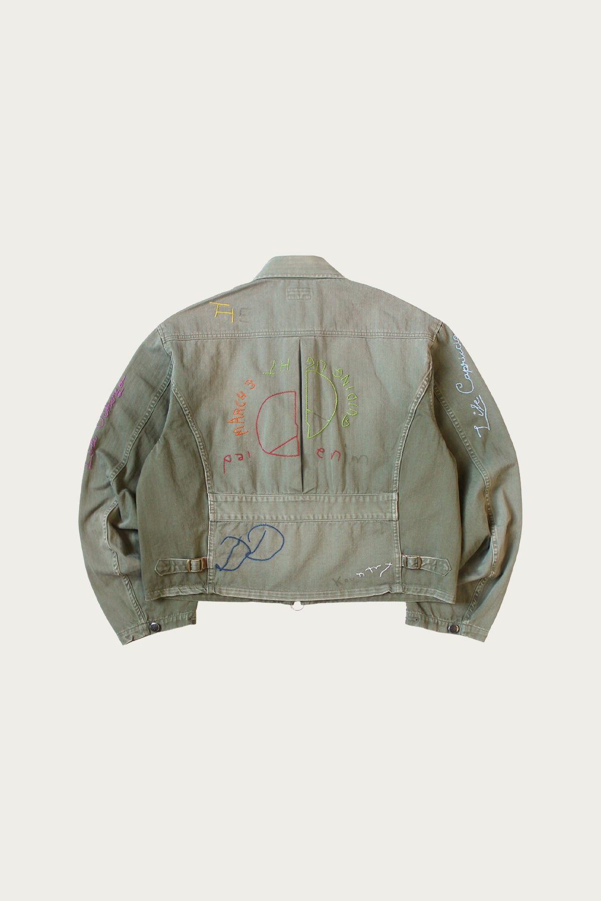 Kapital - Herringbone HUNTER Drizzler JKT (Memorial Embroidery) - Khaki - Canoe Club