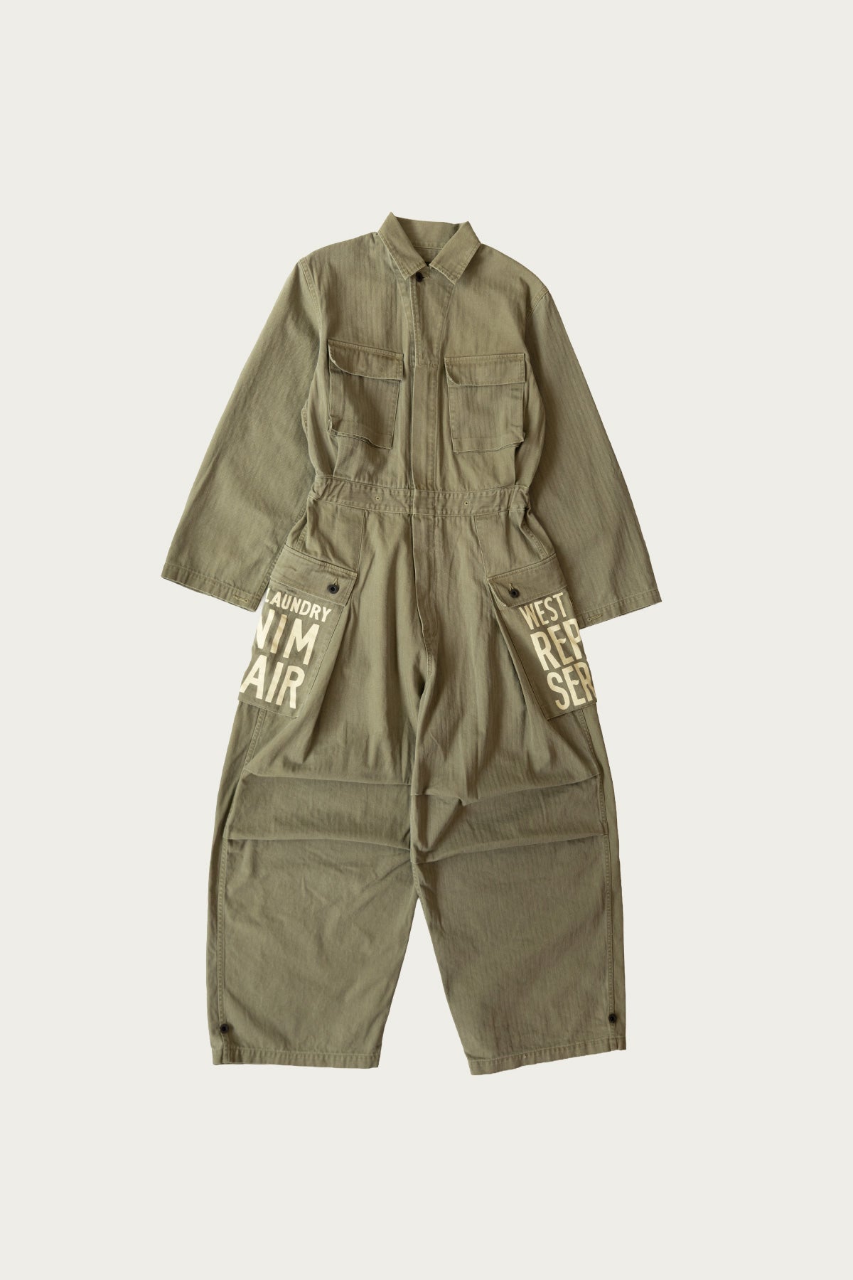 Kapital - Herringbone MONKEY Jumpsuit (FACTORY-REPAIR &Embroidery) - Khaki - Canoe Club