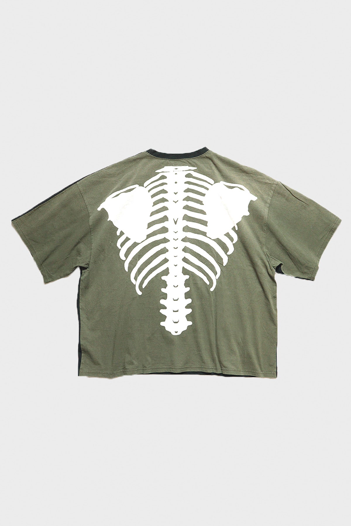 Kapital - Jersey 2TONES BIG Pocket TEE (BONE) - Black/Khaki - Canoe Club