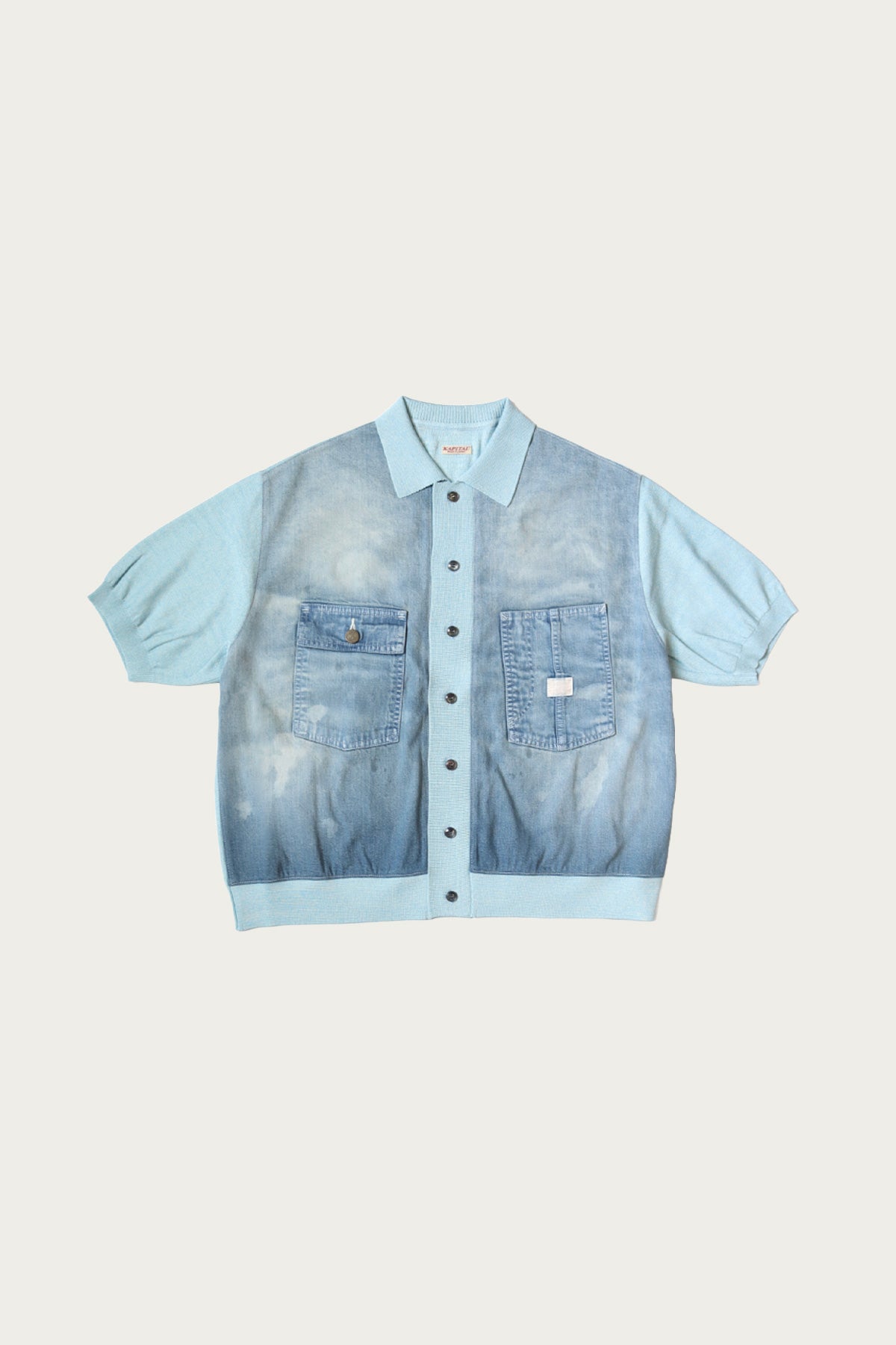 Kapital - Knit x 8oz Denim Coverall Polo Shirt - Sax - Canoe Club