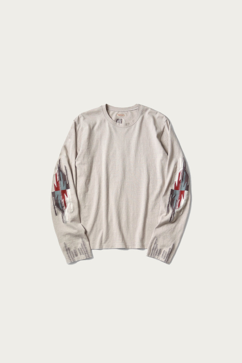 Kapital Ortega Jersey Crew Long Sleeve T | Natural | Canoe Club