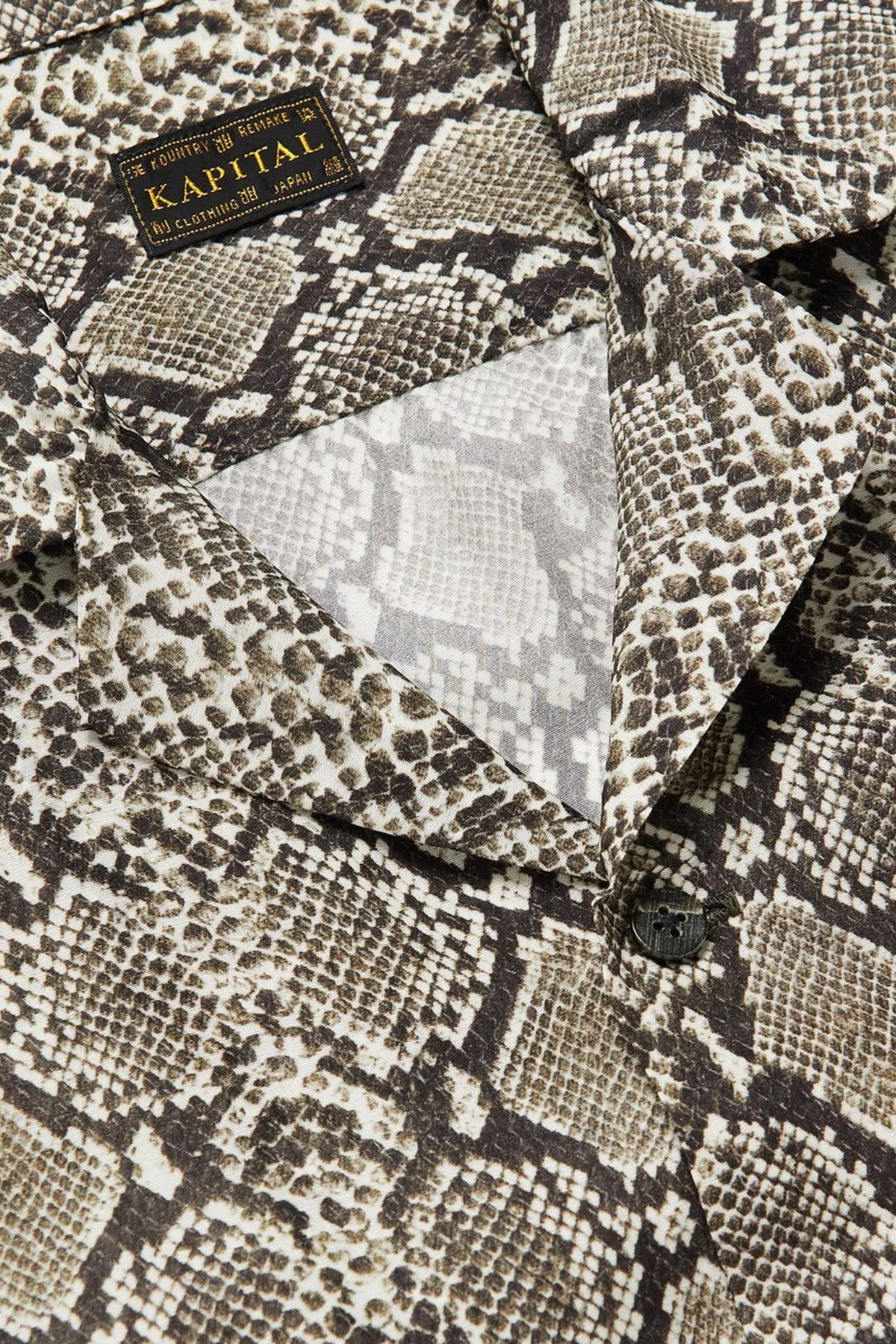 Kapital - Silk Rayon Python WRANGLE Collar Aloha - Grey - Canoe Club