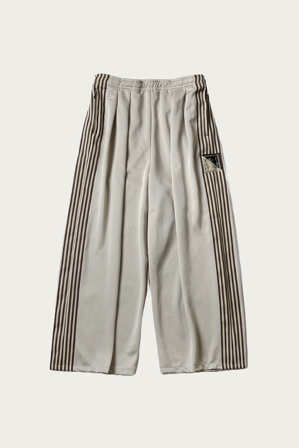 Kapital - Smooth Jersey Stantman&woman Baggy Truck Pants (Banner Stripe) - Beige - Canoe Club