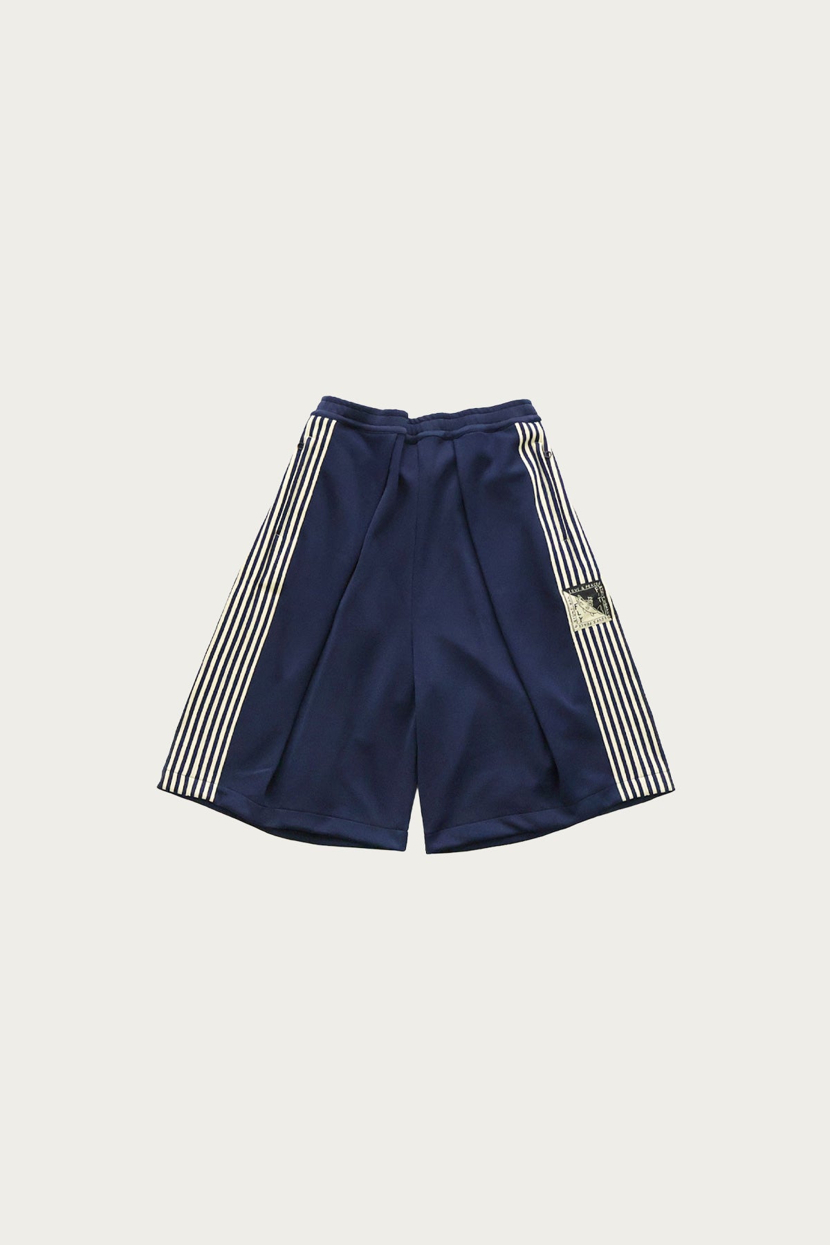 Kapital - Smooth Jersey KOME-KOME Track Jorts (BannerStripe) - Navy - Canoe Club