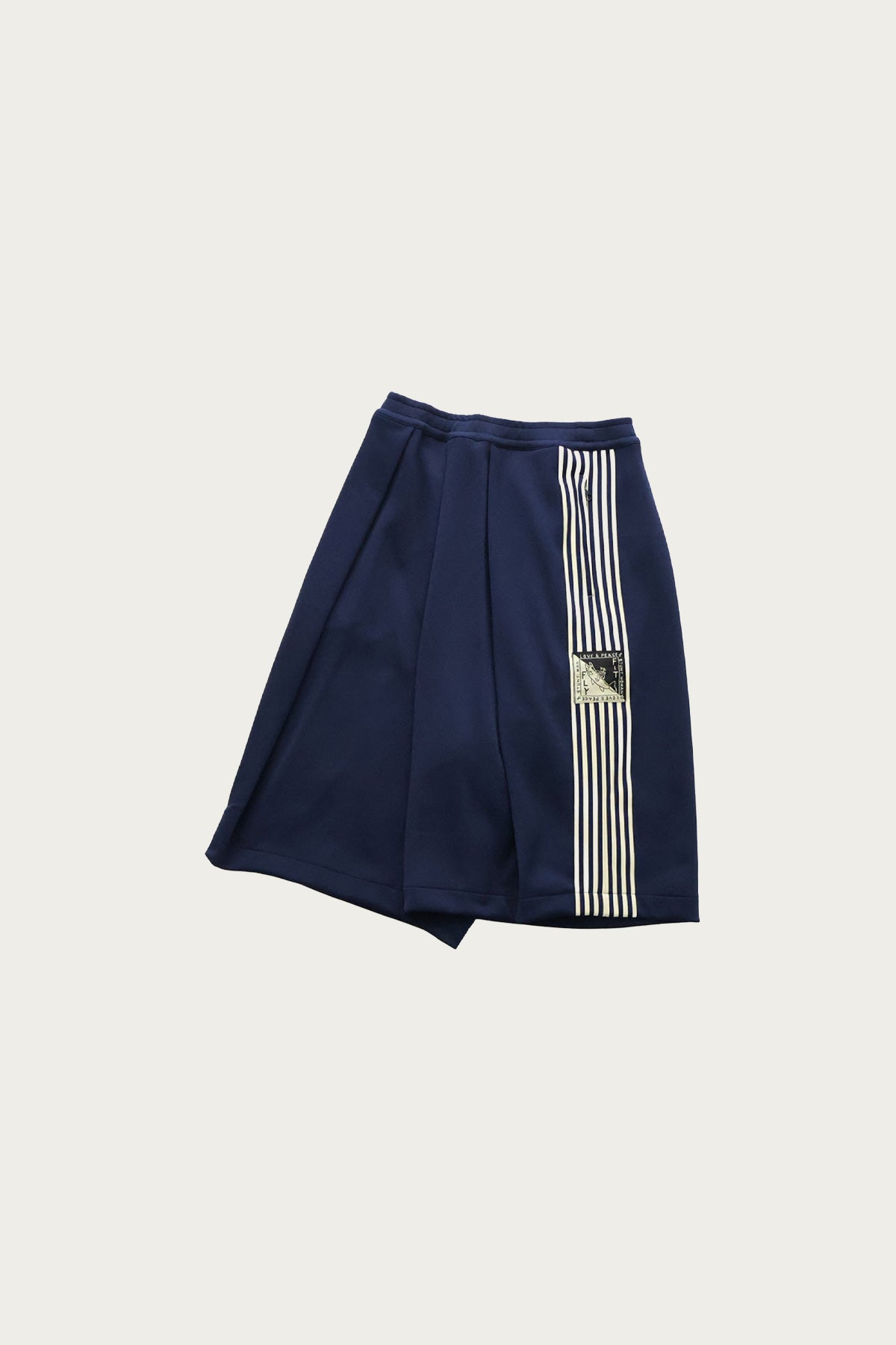Kapital - Smooth Jersey KOME-KOME Track Jorts (BannerStripe) - Navy - Canoe Club