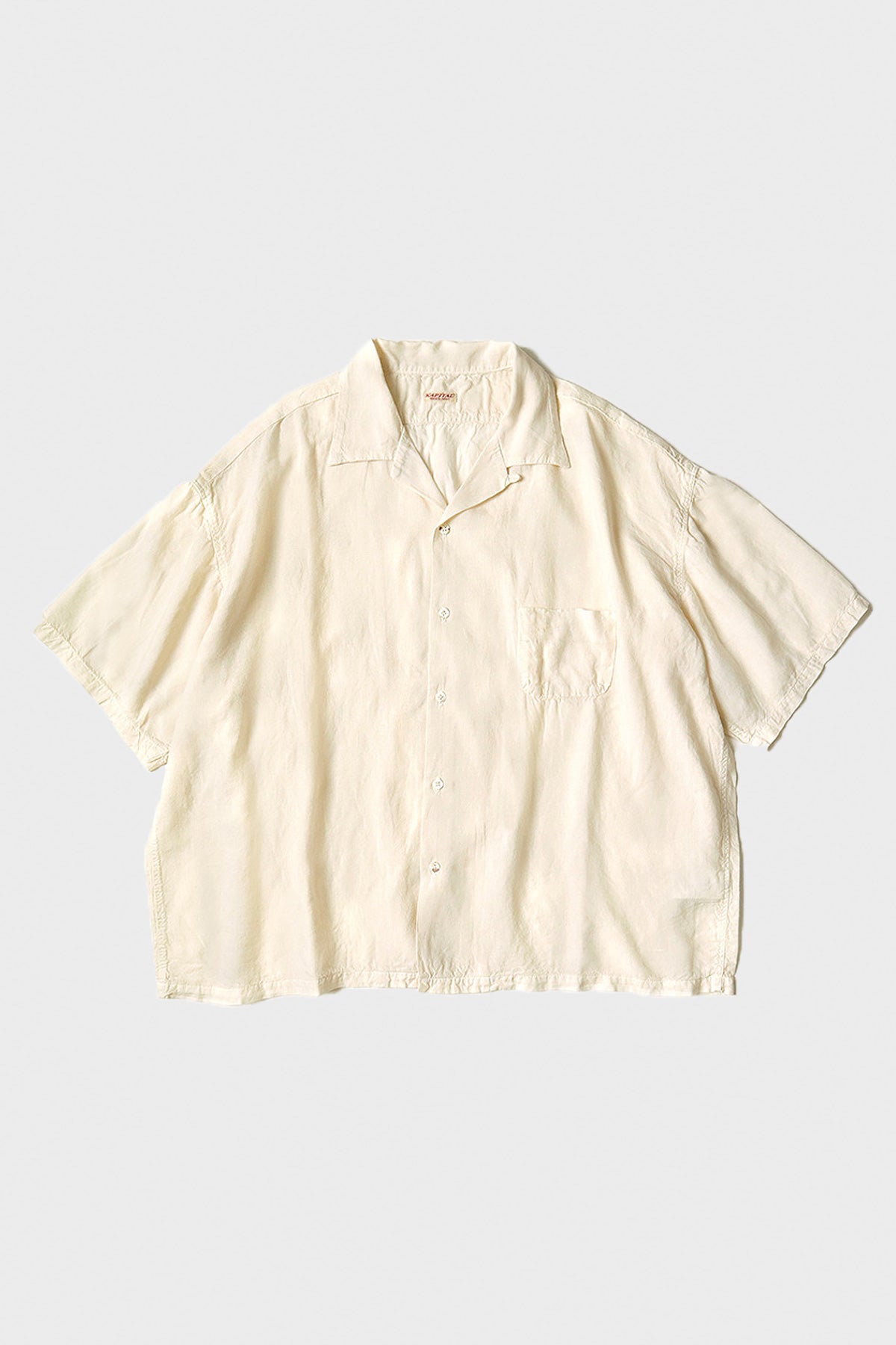 Kapital - Soft Linen Open Collar BIG Shirt - Natural - Canoe Club