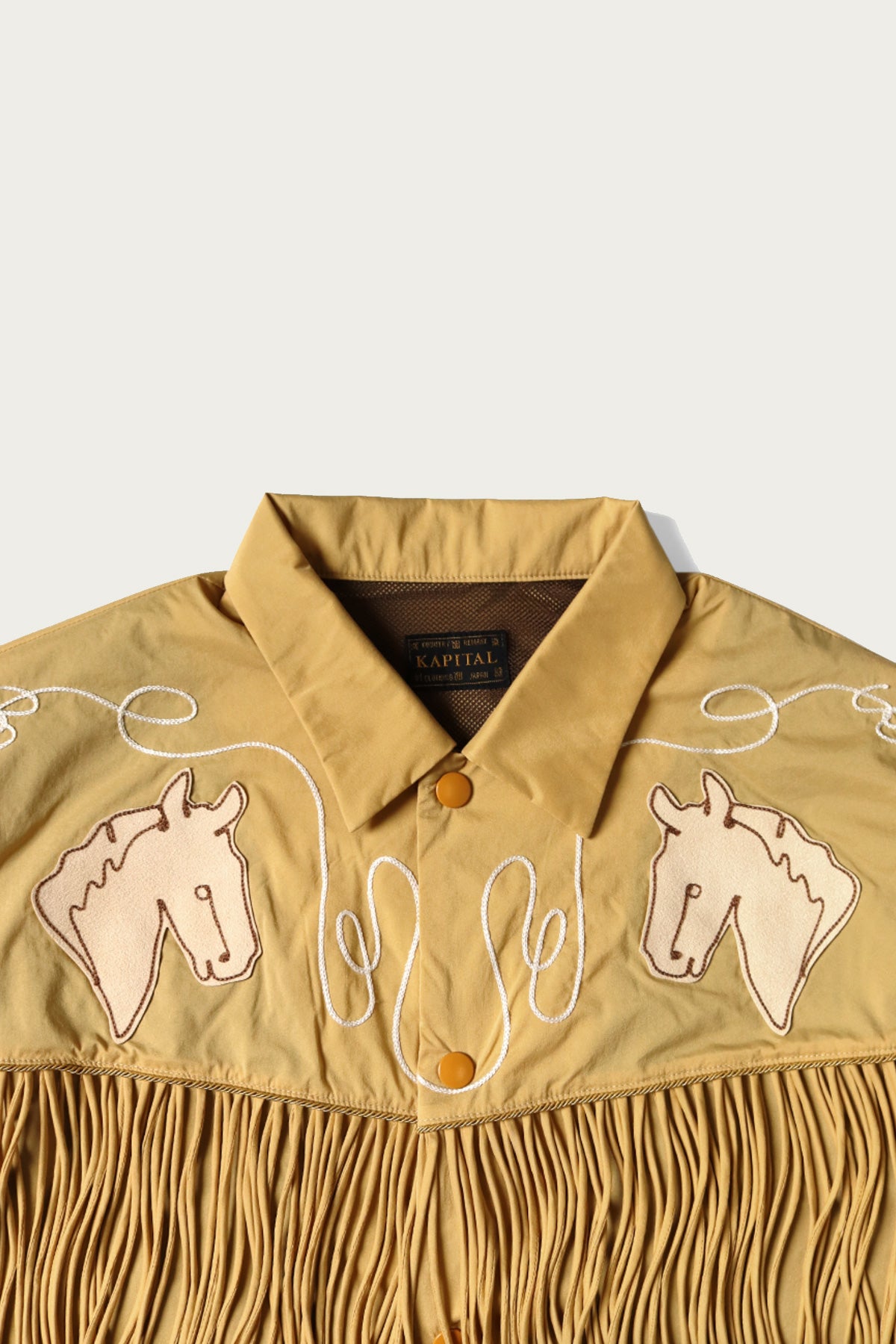 Kapital - Stretch Nylon Fringed Coach JKT - Mustard - Canoe Club