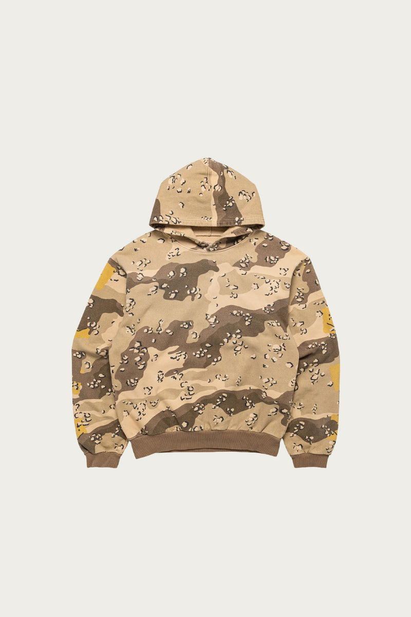 Kapital SWT Knit PECKISH CHOCO-CHIP Camo Hoodie | Beige | Canoe Club