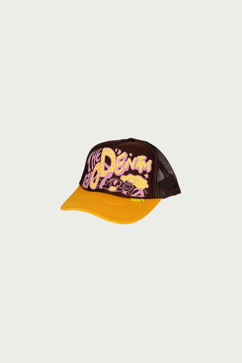 Kapital TH.D.D.Track Cap | Brown/Yellow | Canoe Club