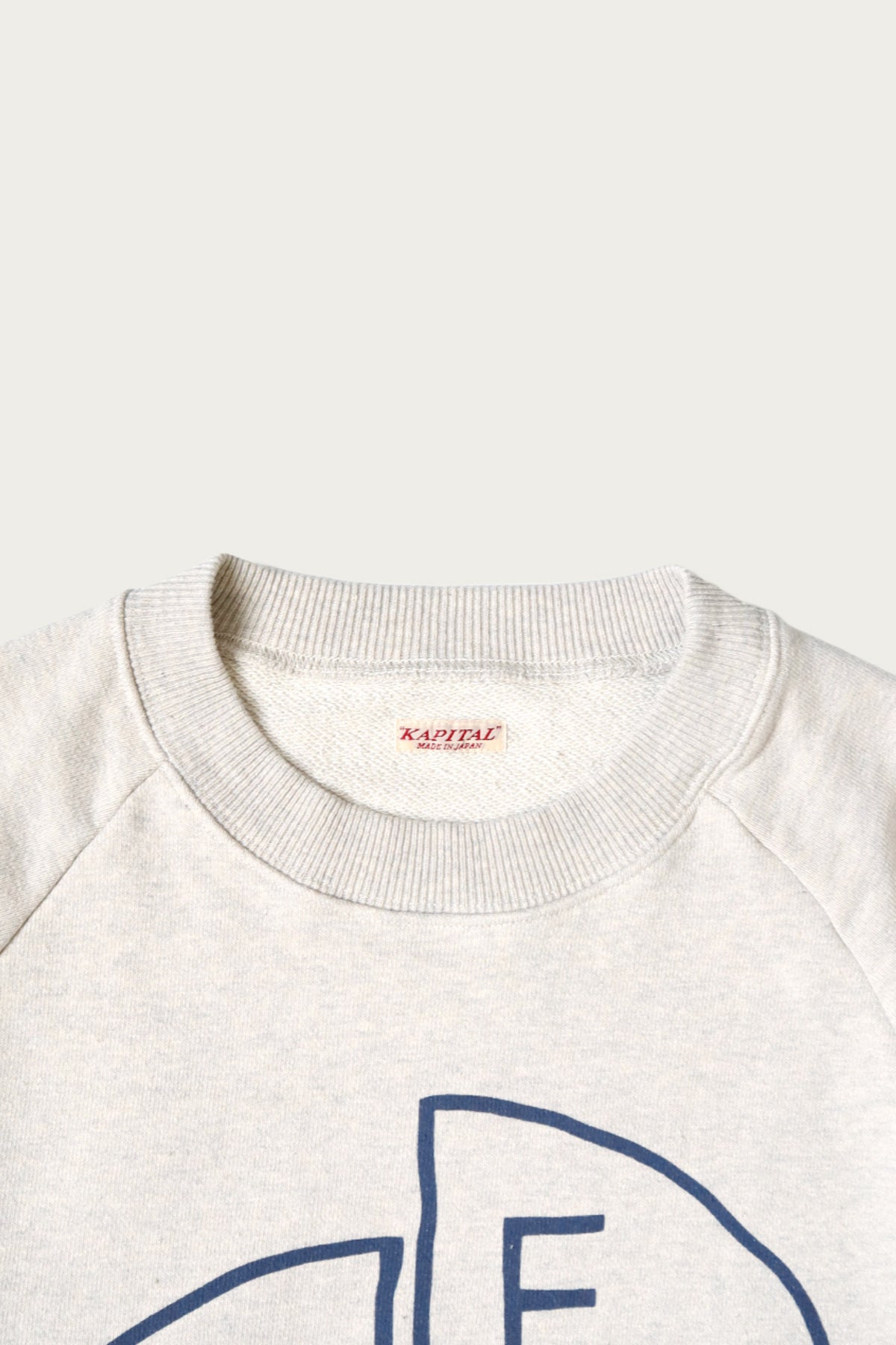 Kapital - TOP SWT Knit Raglan Crew SWT (TH.D.D.PEACE) - Natural - Canoe Club