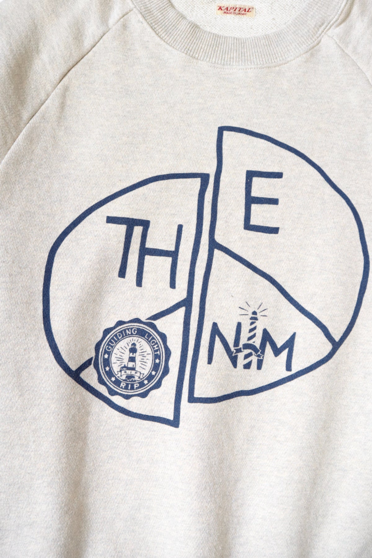 Kapital - TOP SWT Knit Raglan Crew SWT (TH.D.D.PEACE) - Natural - Canoe Club
