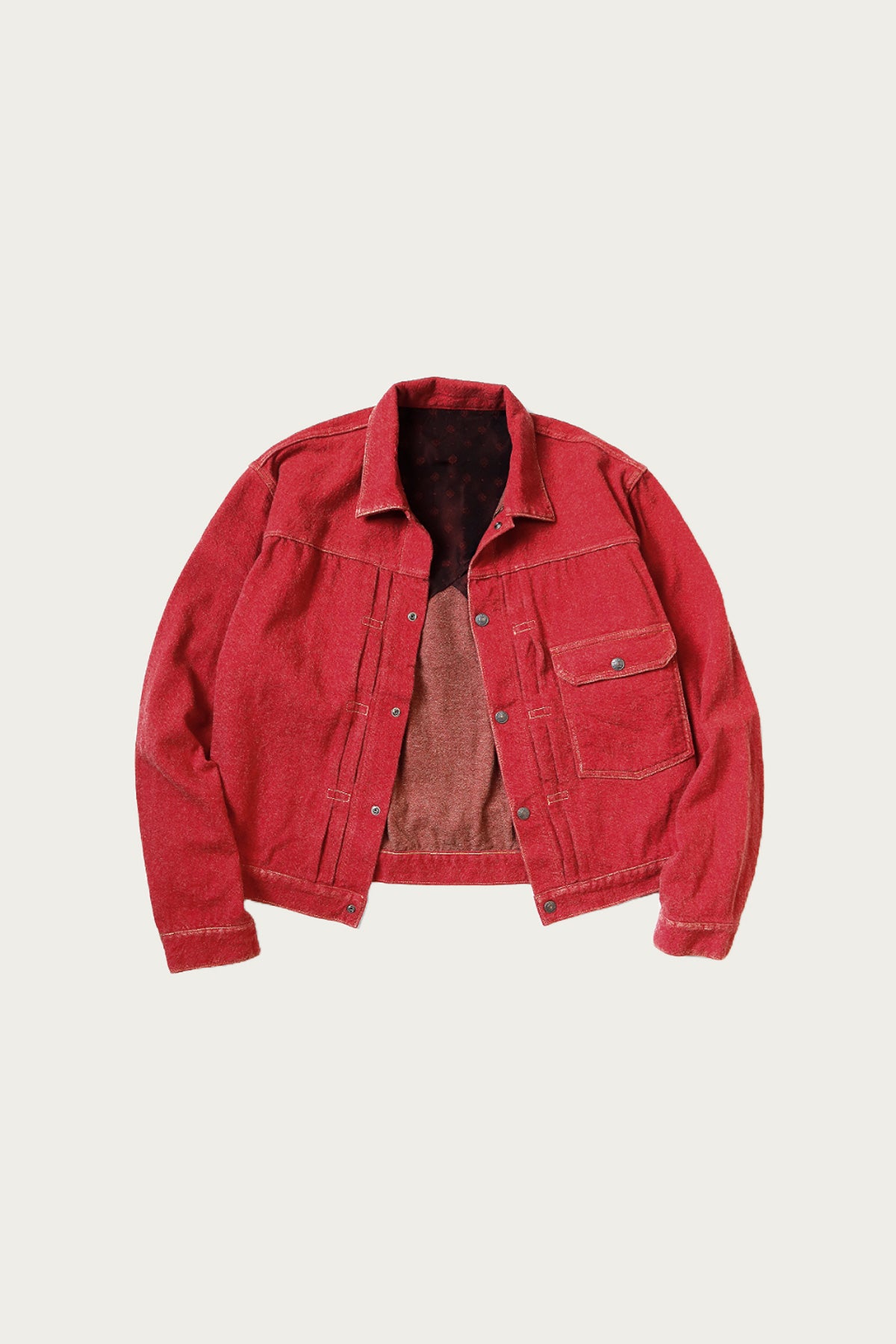Kapital - Twill Aging-Wool 1st JKT - Faded Red - Canoe Club